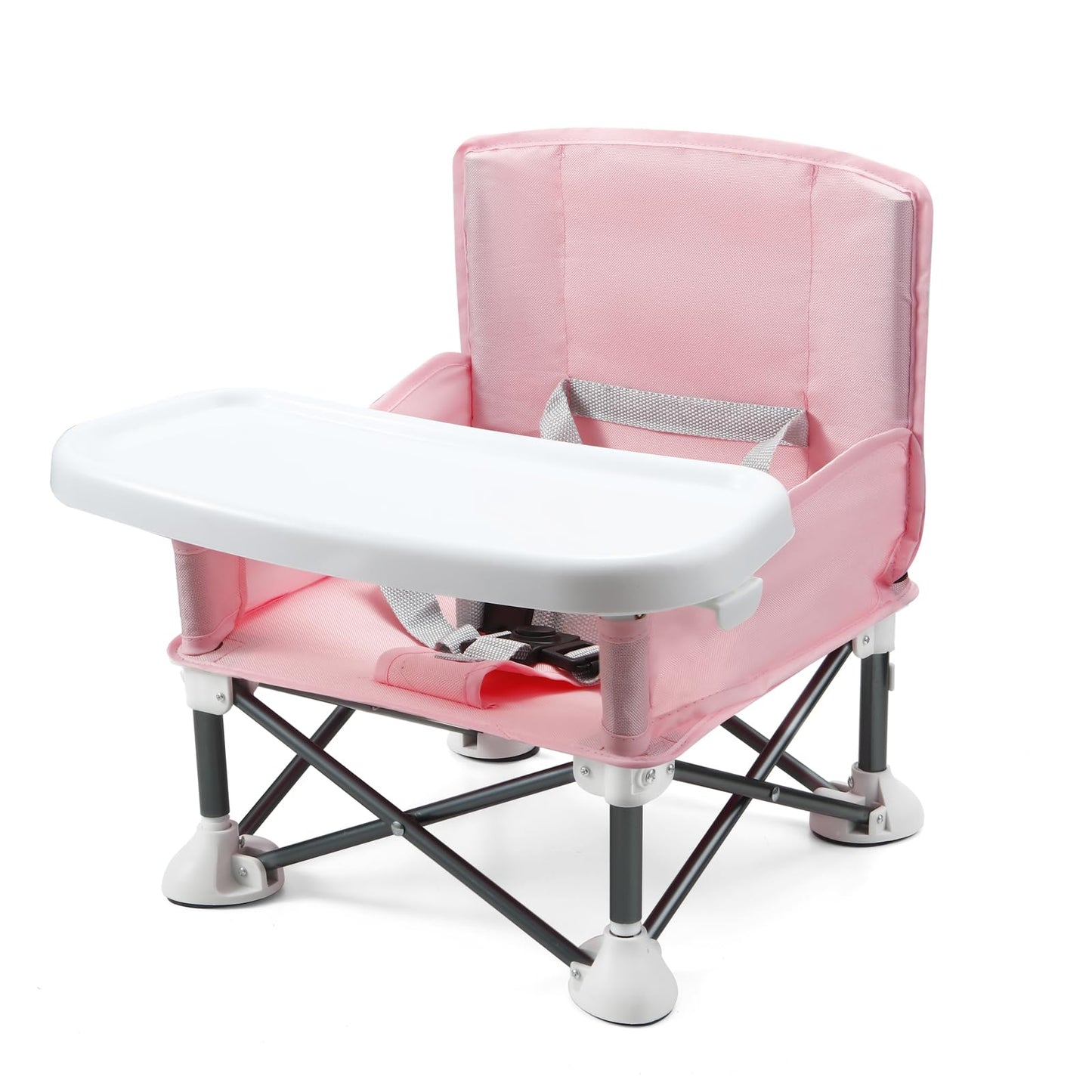 PandaEar Portable Baby Seat Travel Chair for Girls| Compact Fold with Straps for Indoor/Outdoor Use| Great for Camping, Beach, Lawn |Toddlers, Kids (Pink)
