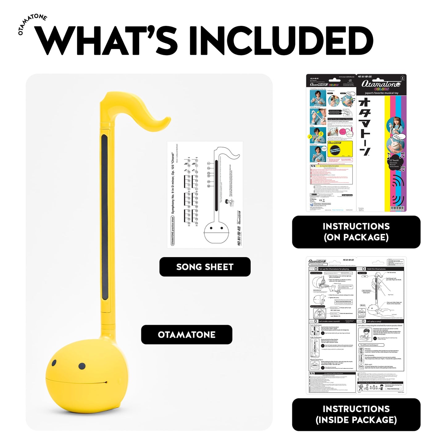 Otamatone [Color Series - Yellow] Electronic Musical Instrument Portable Synthesizer from Japan [English Version] [Regular]