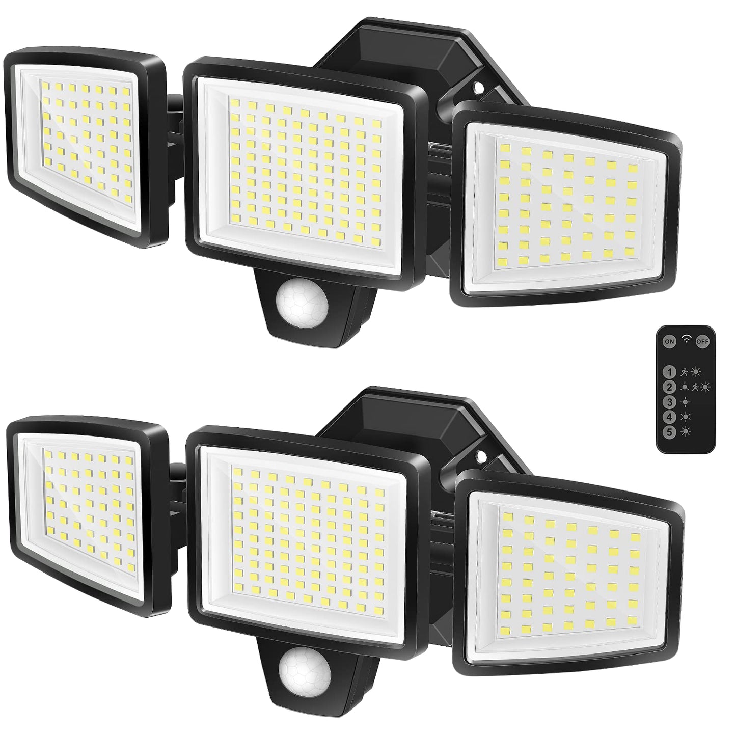 FLITI 110V Motion Sensor Outdoor Flood Light |2500LM High Brightness |with Remote Control |8M Sensing Distance |with Always ON Mode |Dusk to Dawn (2Pack)