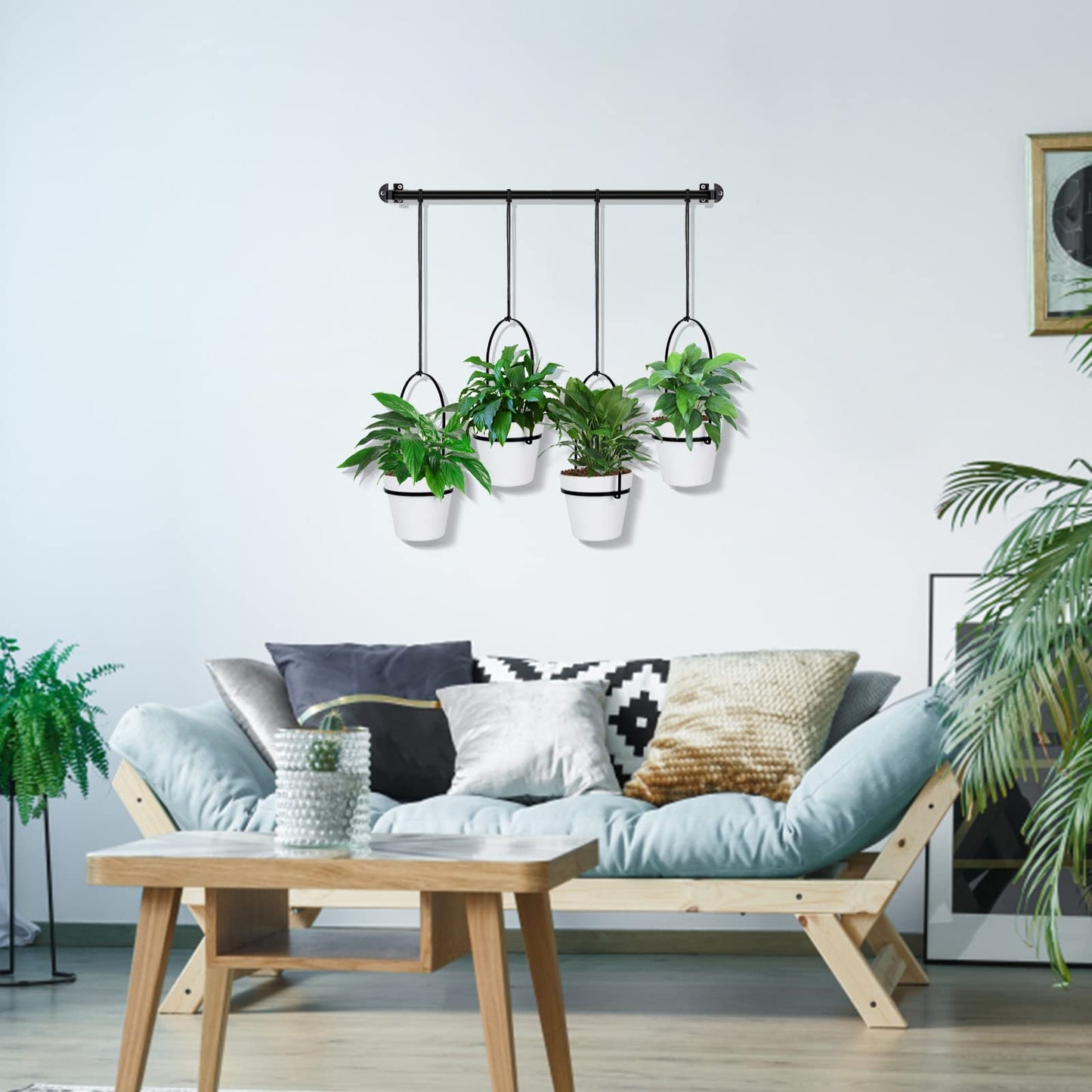 Hanging Planter Hanging Plant Holder, 6 Inch 4 Indoor Plant Pots, Wall/Window Plant Hanger Indoor Herb Garden