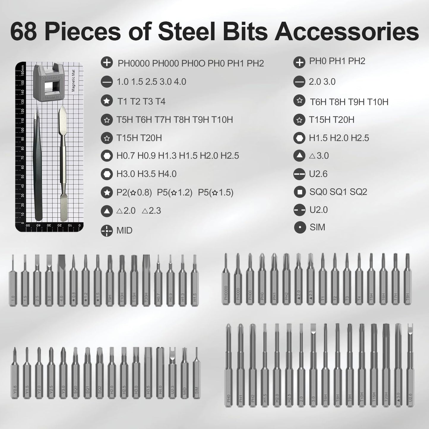 72-in-1 Mini Electric Screwdriver Set, Small Precision Screwdriver Set, Cordless & Rechargeable, 64 Magnetic Bits, 5 Torque Settings, LED Screen Display, Mini Drill Tool Kit for Phone/Watch/Camera