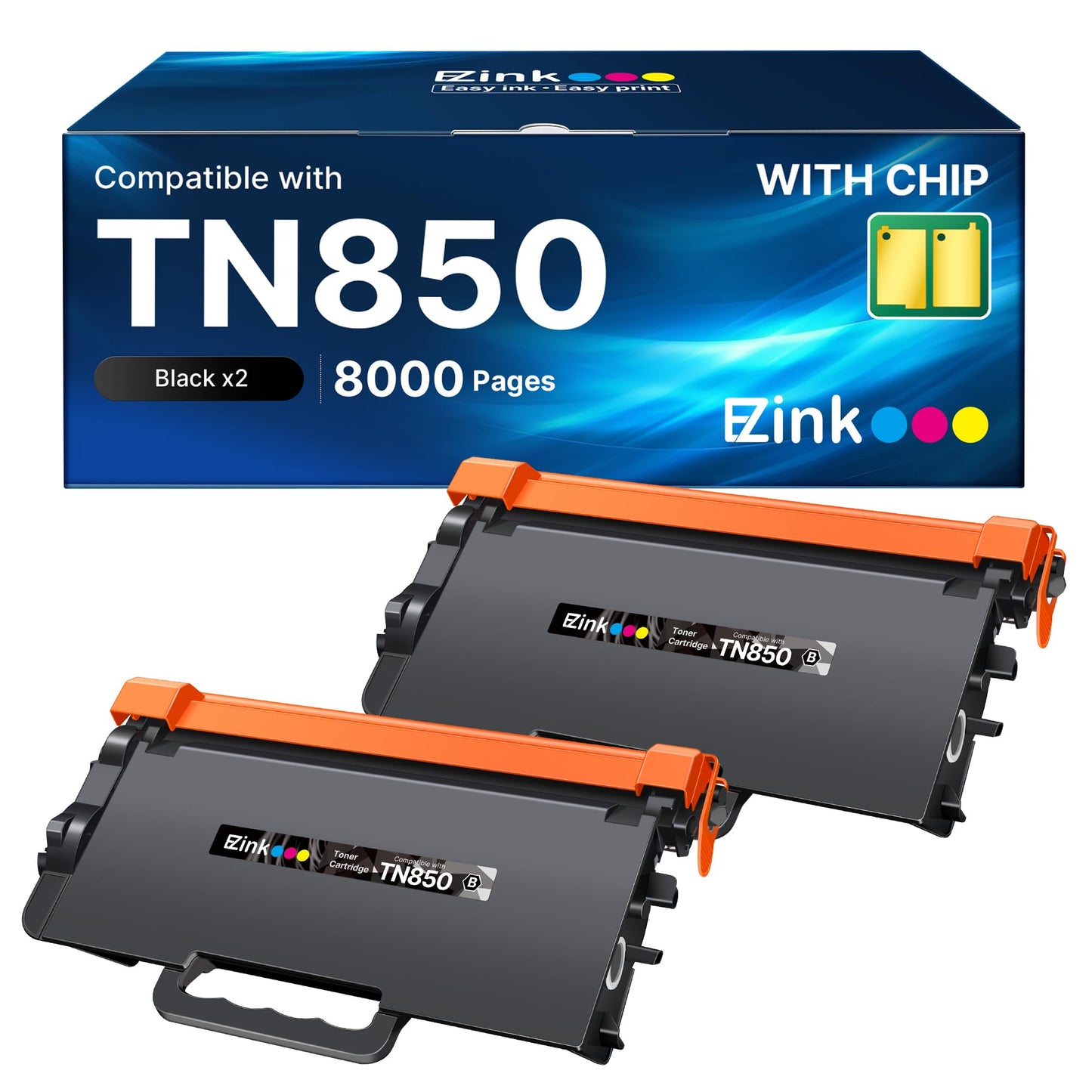 2 Pack TN850 Black High-Yield Toner Cartridge Compatible Replacement for Brother TN-850 TN820 TN-820 for MFC-L5800DW MFC-L5900DW MFC-L5850DW MFC-L5700DW HL-L6200DW HL-L5200DW Printer