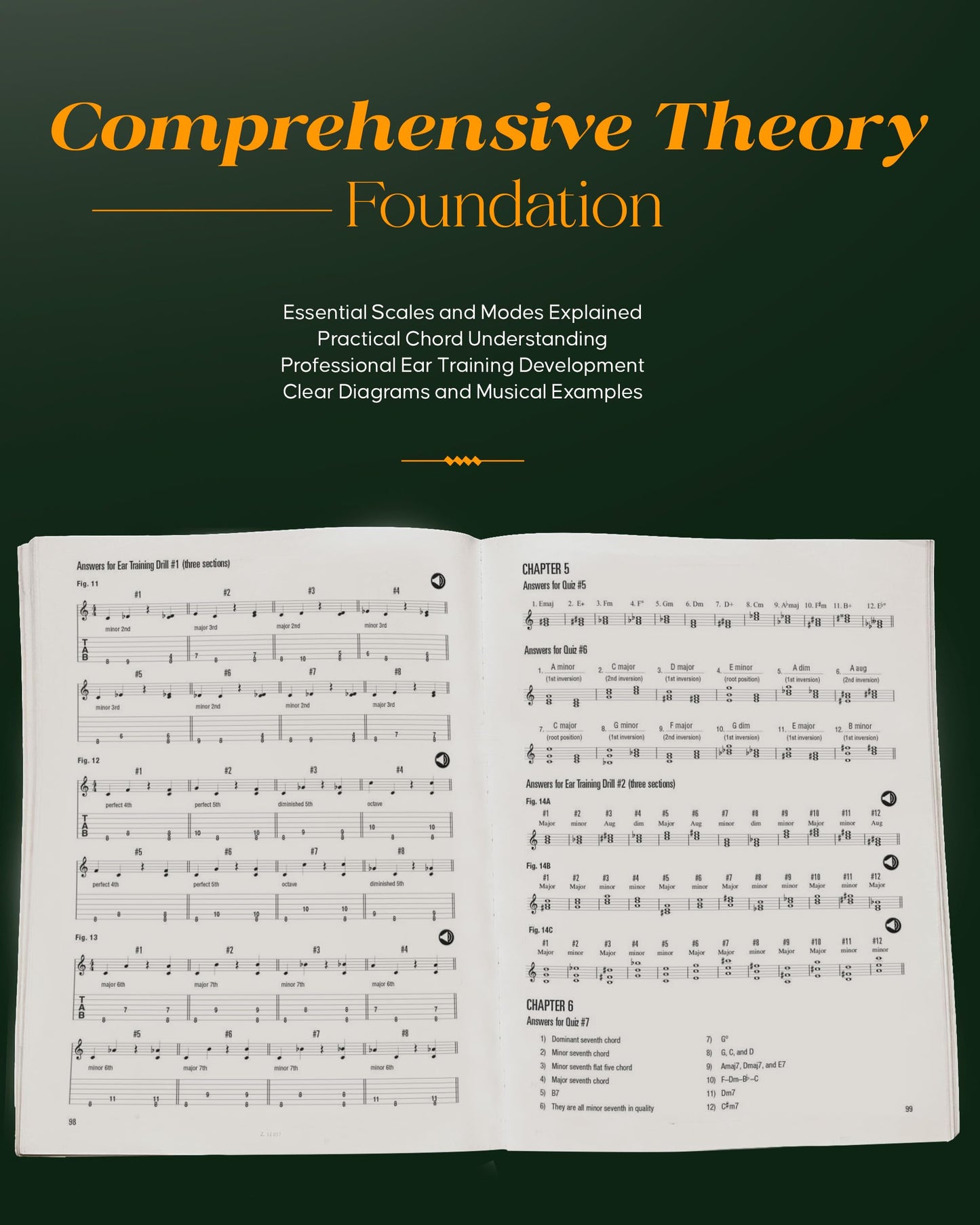 Music Theory - Hal Leonard Guitar Method by Tom Kolb | Step-by-Step Guitar Theory Guide for Beginners and Intermediate Players | Include 94 Audio Tracks | Learn Scales, Chords, Modes, and Ear Training
