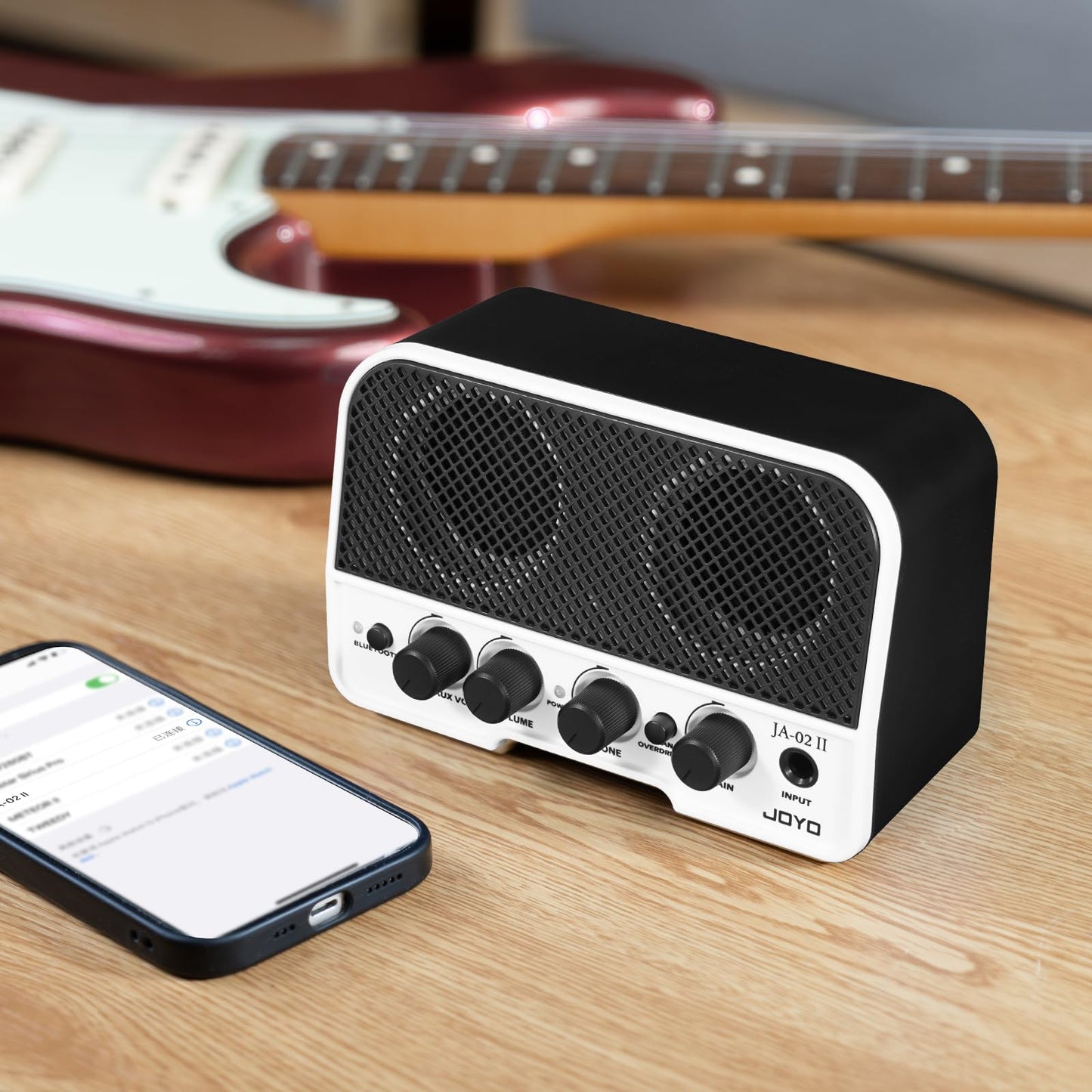 JOYO Mini Guitar Amplifier 5W Electric Guitar Amp Small Practice Guitar Amp with Bluetooth Clean & Overdrive Channels Portable Rechargeable (JA-02 II Black)