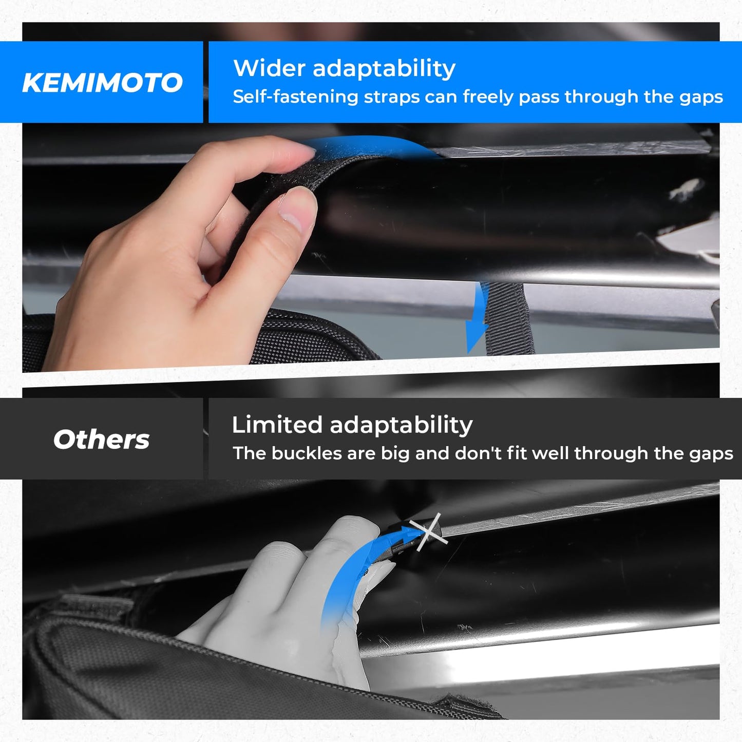 KEMIMOTO UTV Roll Bar Triangle Storage Bags, 2 Packs Waterproof Triangle Bike Bag Compatible with Most UTV, Road and Mountain Bikes