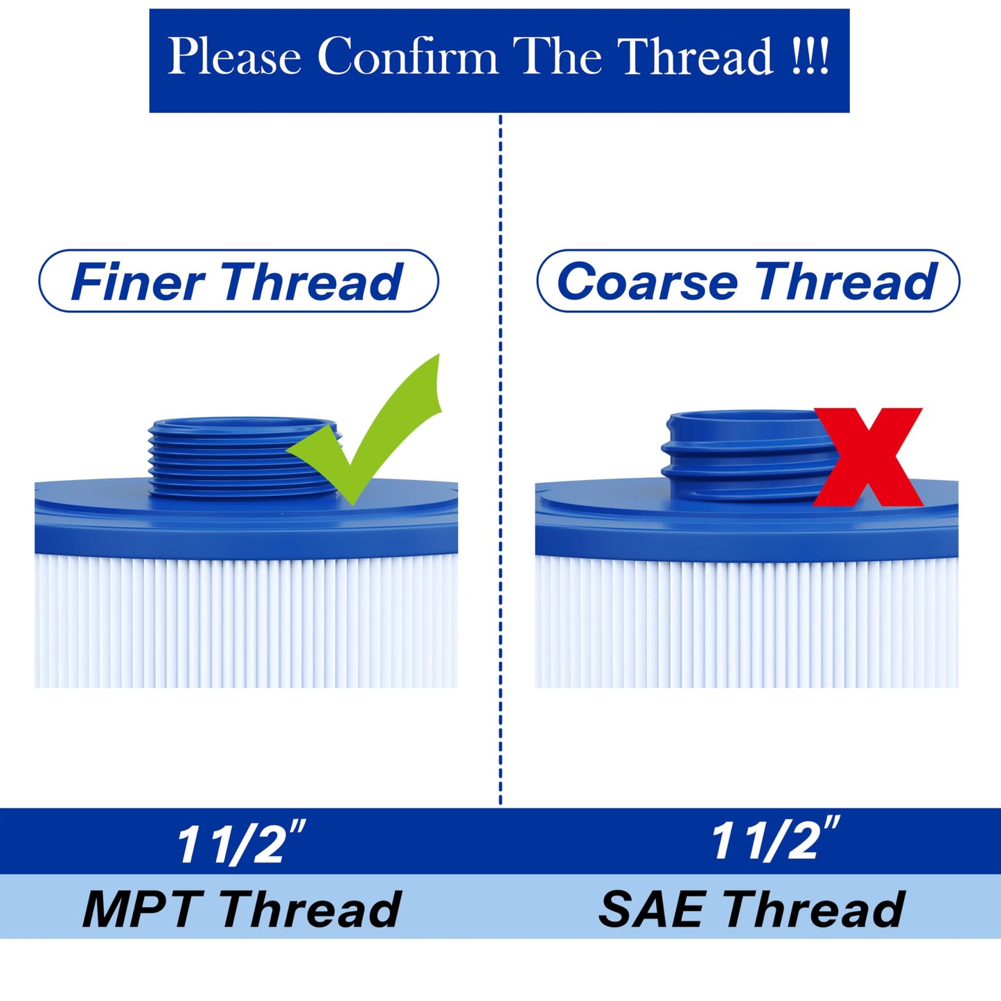 Cryspool 05015 Filter Compatible with 5CH-35, PMAX50P4, PAS35P, 108868, FC-0300, SD-00780, 35 Sq. Ft Spa Filter Cartridge, 2 Pack