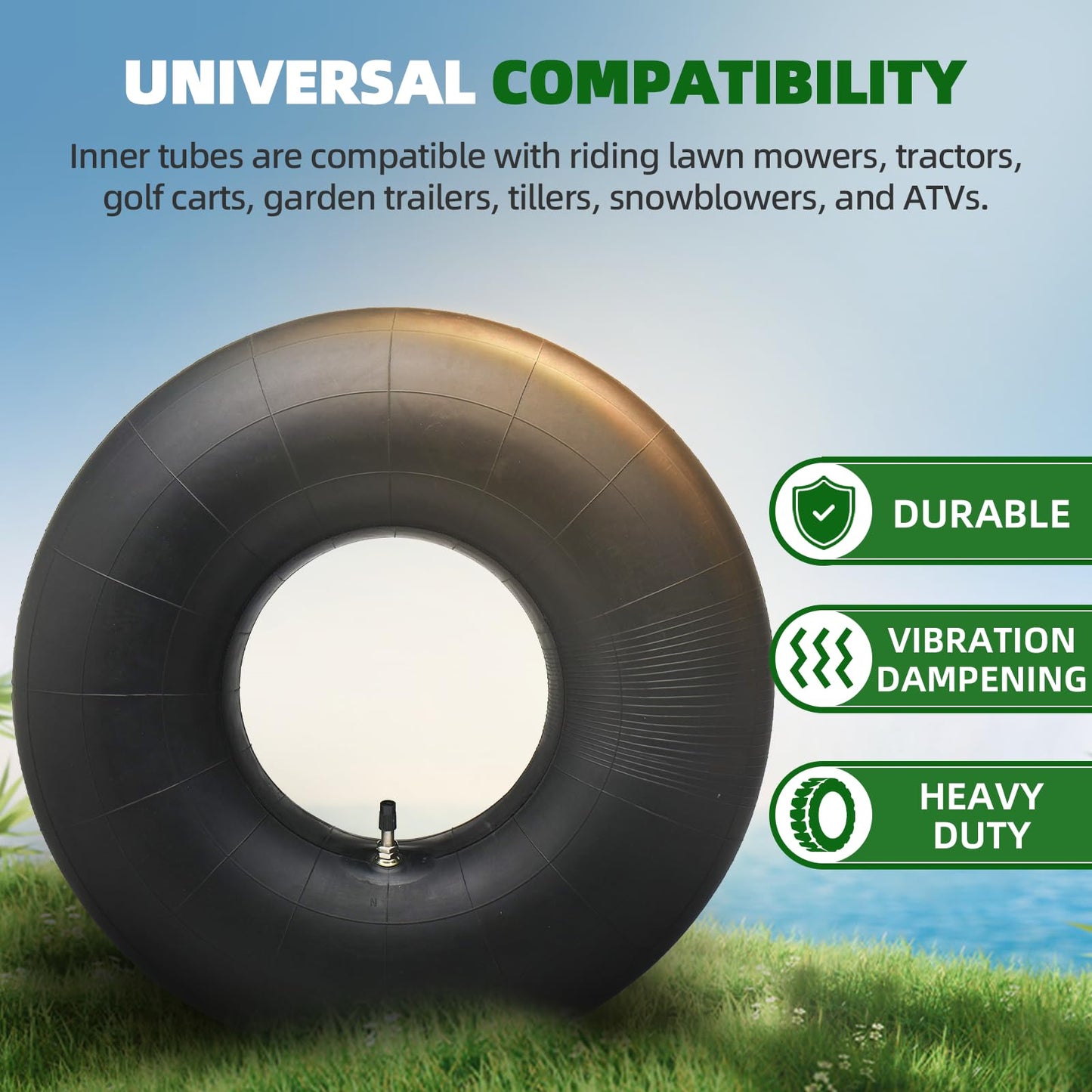 (2 Pack) AR-PRO 20x8.00-8" to 20x10.00-8" Replacement Inner Tubes - Universal Fit Inner Tubes with TR4 Straight Valve Stem Compatible with Lawn Mowers, Tractors, Golf Carts, and Garden Trailers