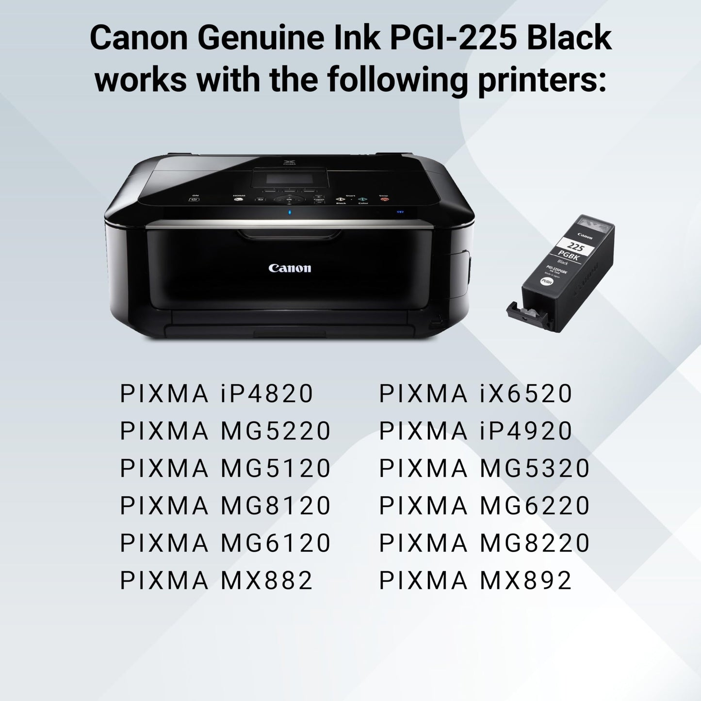 Genuine Canon PGI-225 Ink Cartridge, Black