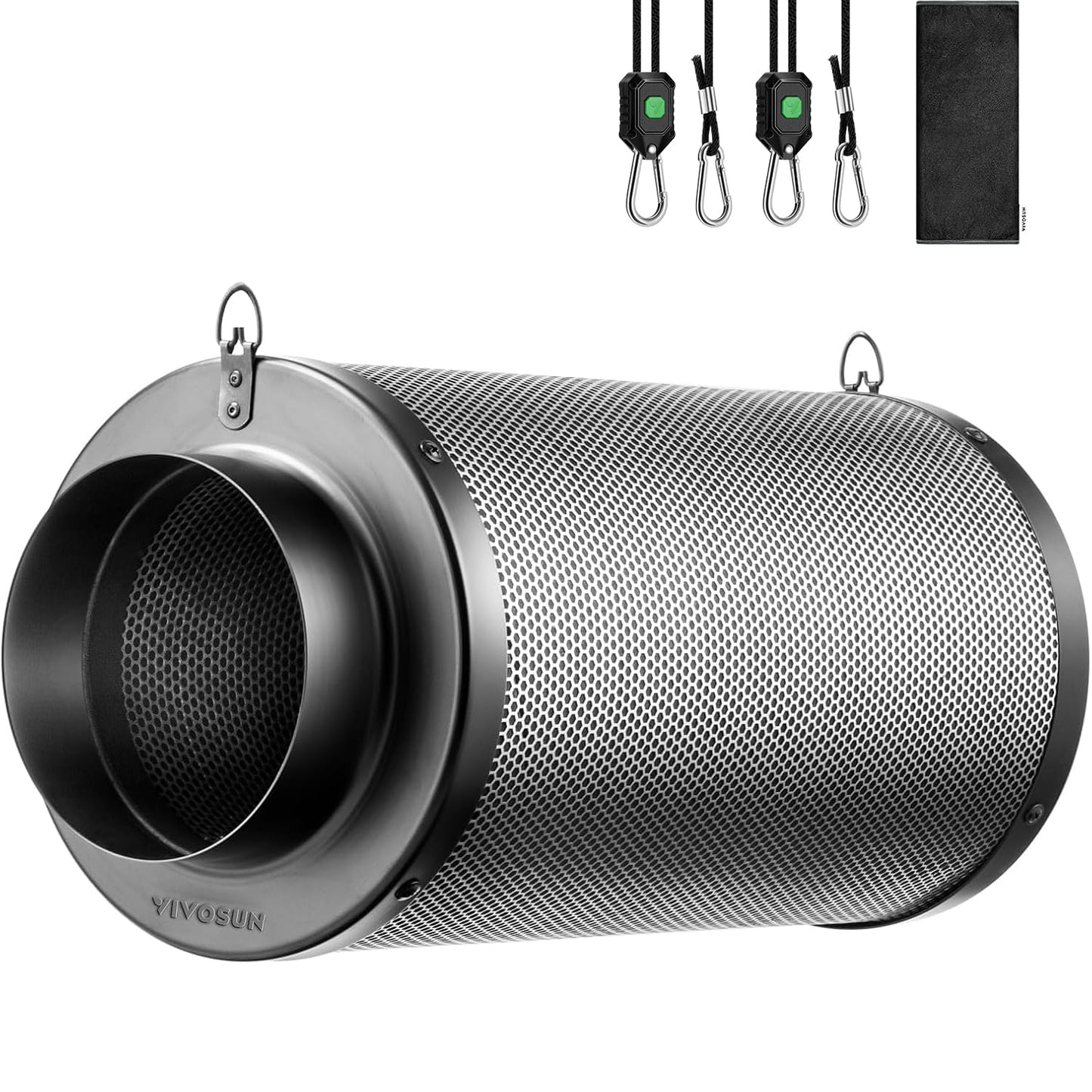 VIVOSUN 4 Inch Air Carbon Filter Smelliness Control with Australia Virgin Charcoal for Inline Fan, Grow Tent Smelliness Scrubber, Pre-Filter Included, Reversible Flange 4" x 12", Black