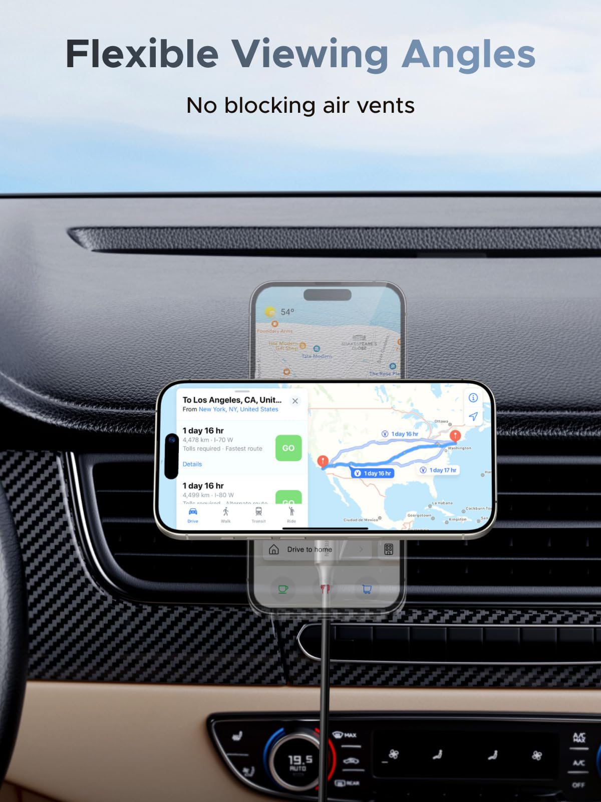 UGREEN Qi2 25W MagSafe Car Mount Charger, Qi2-Certified Magnetic Wireless Car Charger, Air Vent Magnetic Car Phone Holder Mount for iPhone Air 17 Pro Max 16 15 14 13 12 (with LED and 1M Cable)