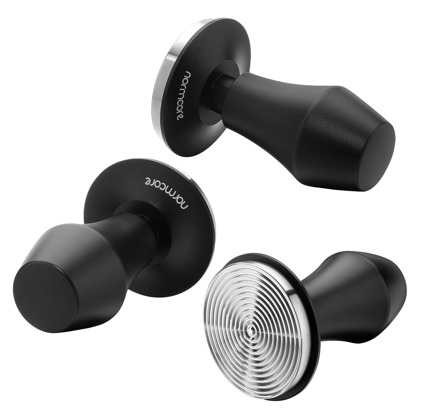 Normcore 58mm Espresso Coffee Tamper V4, Spring Loaded Tamper With Stainless Steel Ripple Base with 15lb 25lb 30lbs Replacement Springs, Anodized Aluminum Handle and Stand