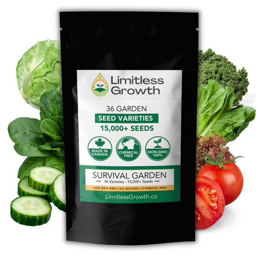 36 Survival Garden Seed Vault | 36 Seed Varieties of Herb, Vegetable, & Flower Seeds for a Thriving Canadian Garden | Adaptable for Canadian Growers | Limitless Growth