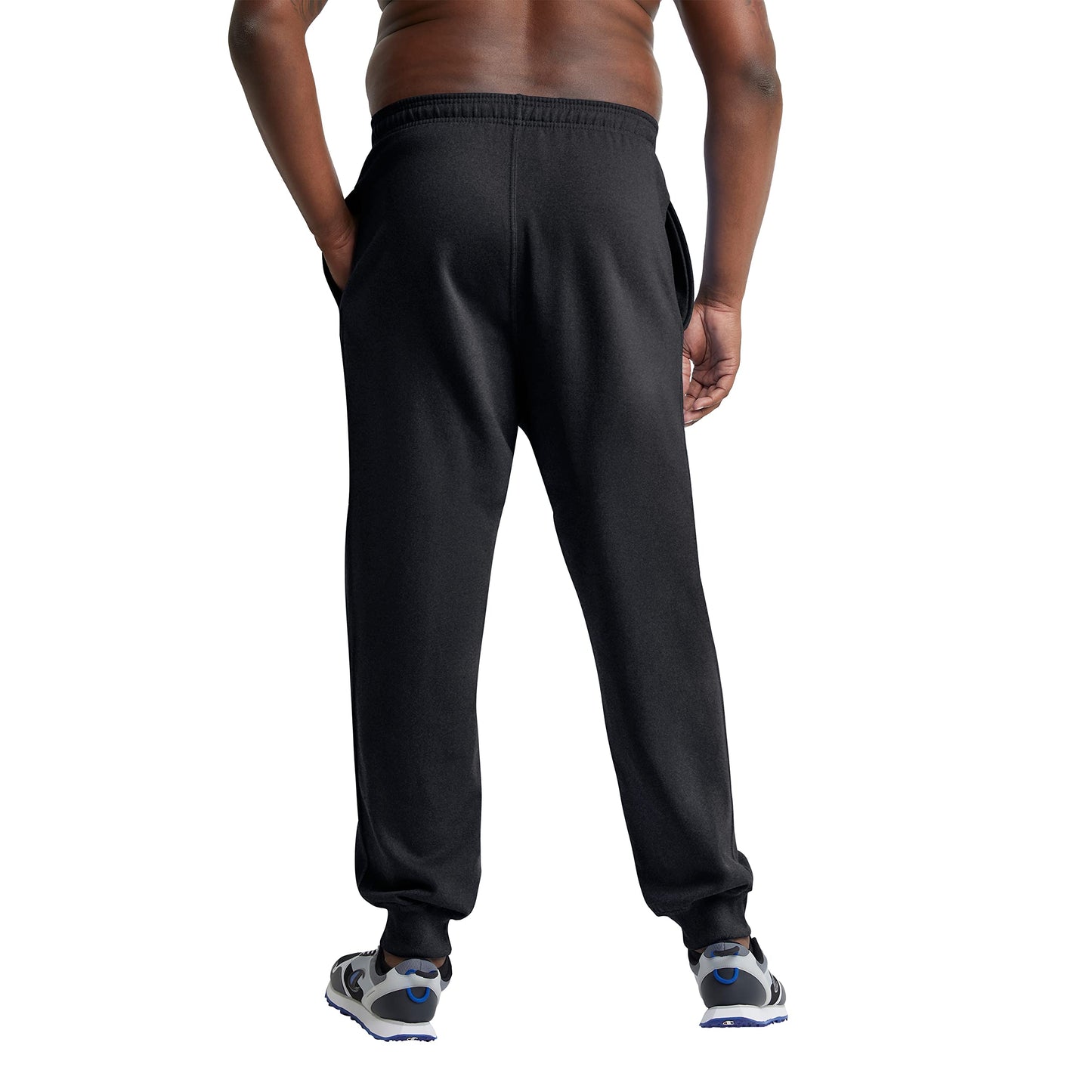 Champion Men's Joggers, Powerblend, Fleece Joggers, Sweatpants for Men (Reg. or Big & Tall), Black - Classic Script Logo, 3X-Large Tall