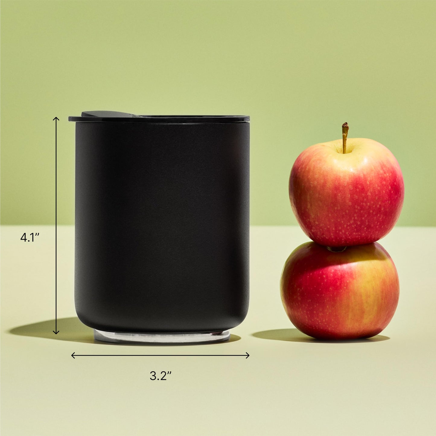 Fellow Rocky Lowball Tumbler Set of 2 - Insulated Stainless Steel Cocktail Tumblers with Ceramic Interior and Swivel Pebble Lid - 10 oz, Matte Black