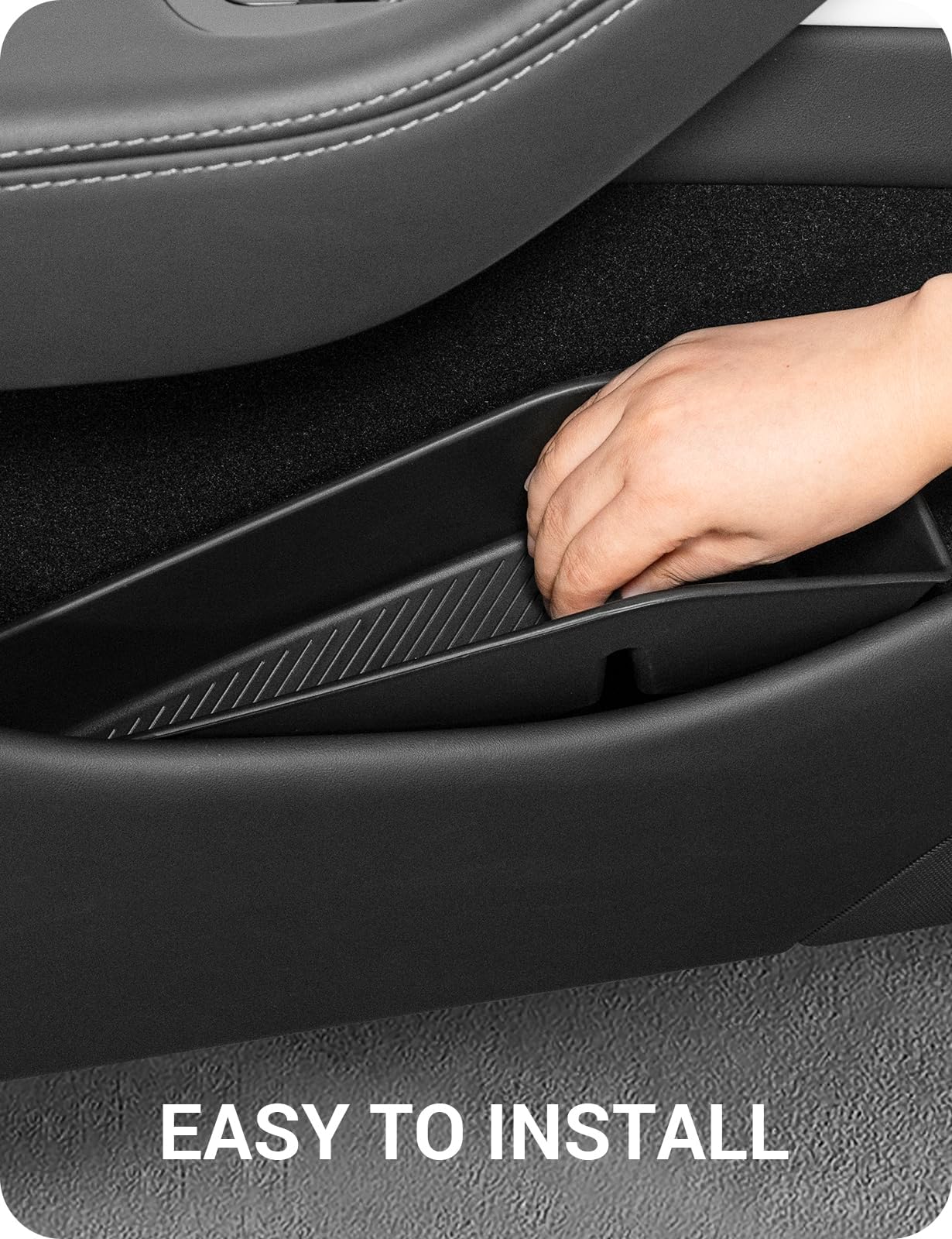 BASENOR 2026 Tesla Model Y Juniper Door Side Storage Box,Door Side Pocket Organizer Tray, Waterproof TPE Front & Rear Slot Pocket Liners for 2025 2026 Model Y Juniper Interior Accessories
