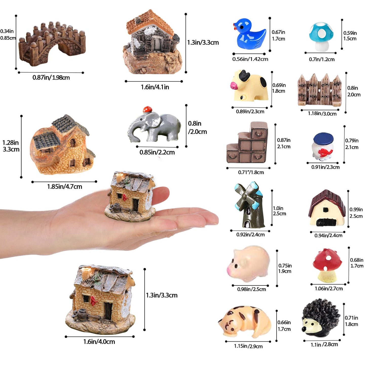 113 PCS Fairy Garden Accessories,Miniature Fairy Garden Accessories Outdoor,Fairy Garden Kit,Fairy Garden Animals, Miniature Figurines,Micro Landscape Ornaments Kit,Garden DIY Kit