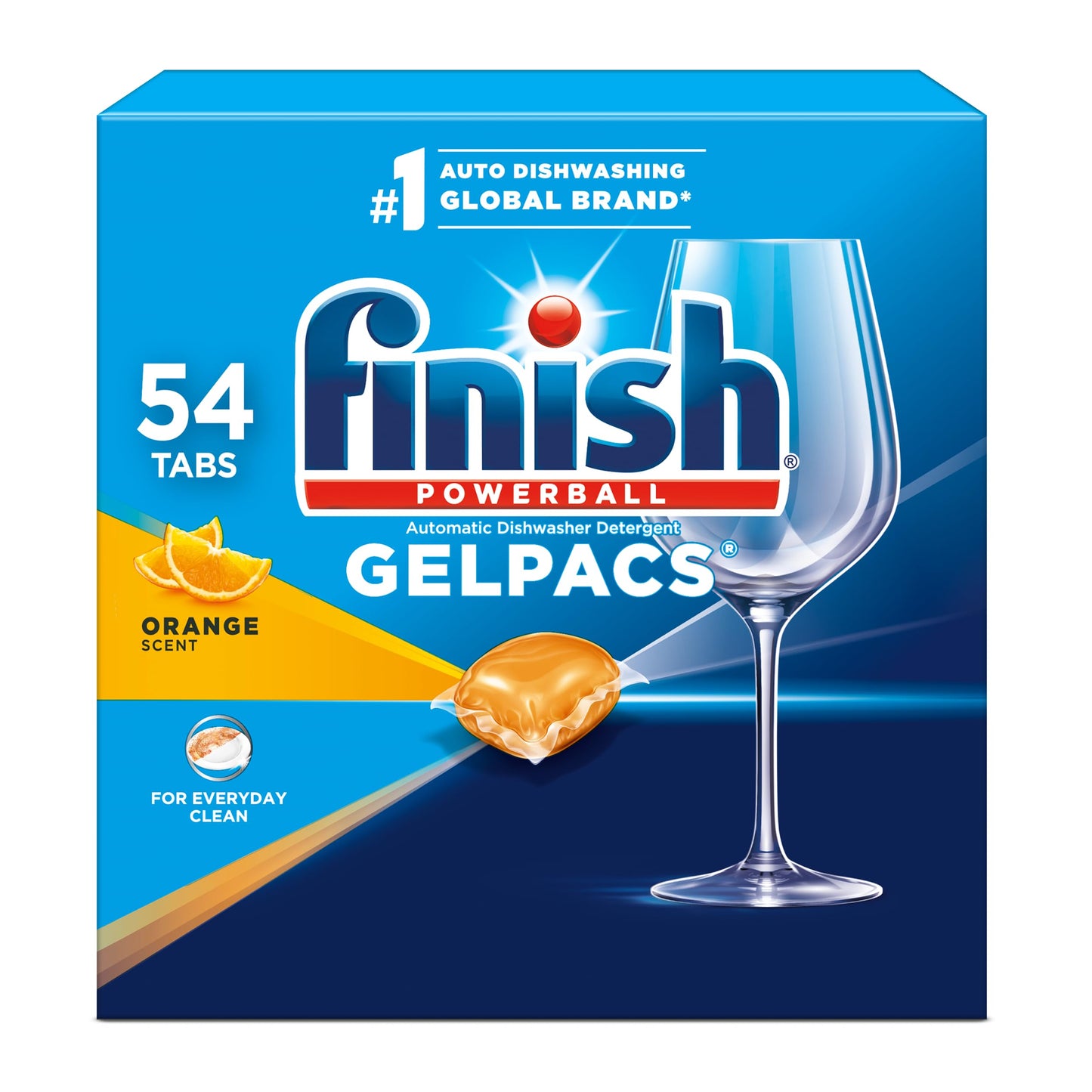 Finish Gelpacs Dishwasher Detergent, Orange Scent, 60 Count