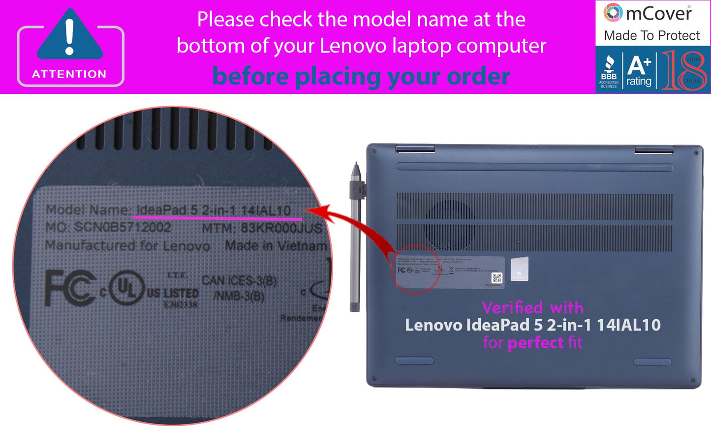 mCover case ONLY Compatible for 2024+ 14-inch Lenovo IdeaPad 5 2-in-1 14IAL10 / 14AKP10 / 14AHP9 / 14IRU9 / 14IRH9 / 14Q8X9 Series Windows Notebook PC(NOT Fitting Any Other Models)- Clear