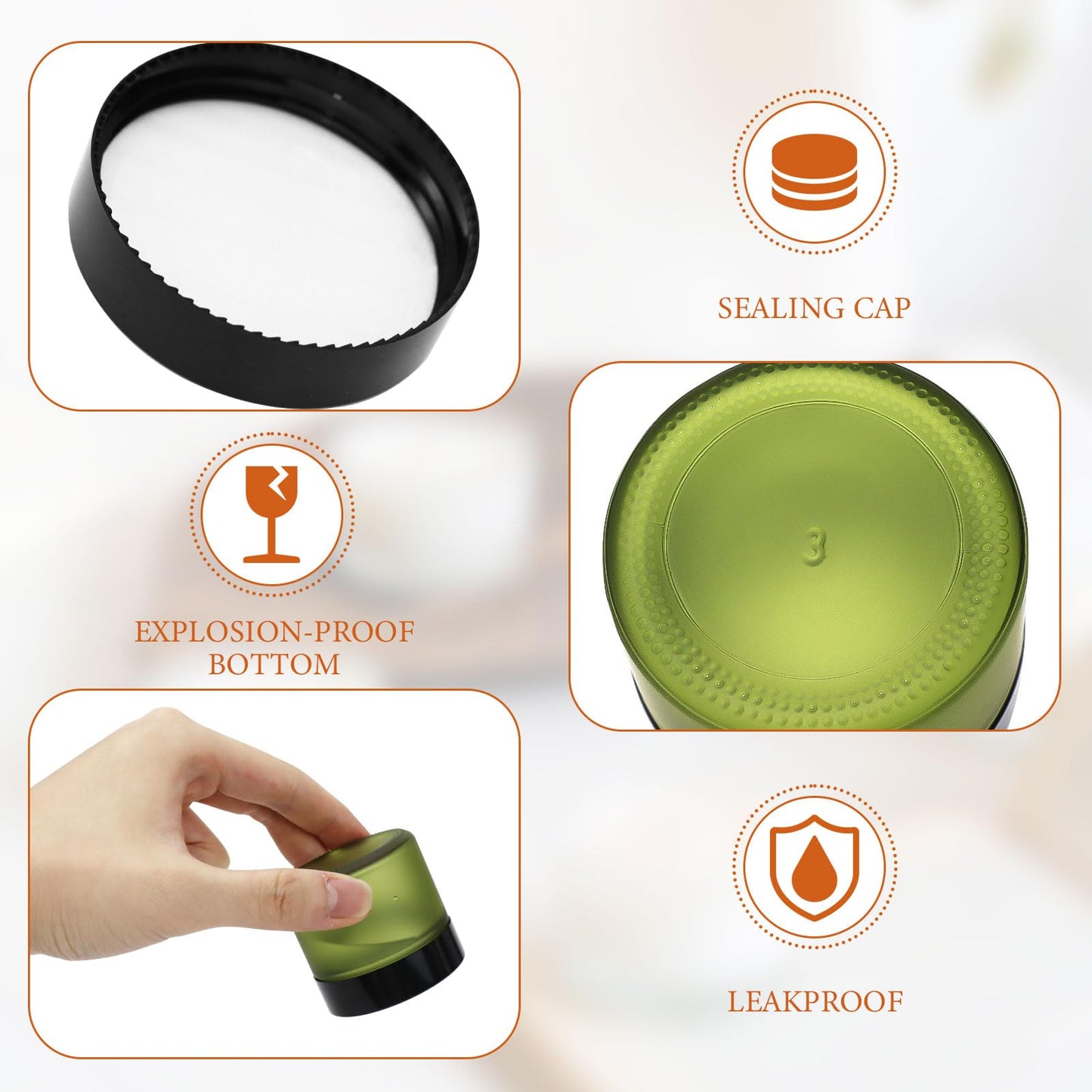 32 Pcs 2 oz Glass Jars with Lids Travel Size Round Leakproof Empty Cosmetic Jars with Inner Liners Lid for Storing Makeup Lotions Face Cream Ointments Candle DIY Making (Bean Green)