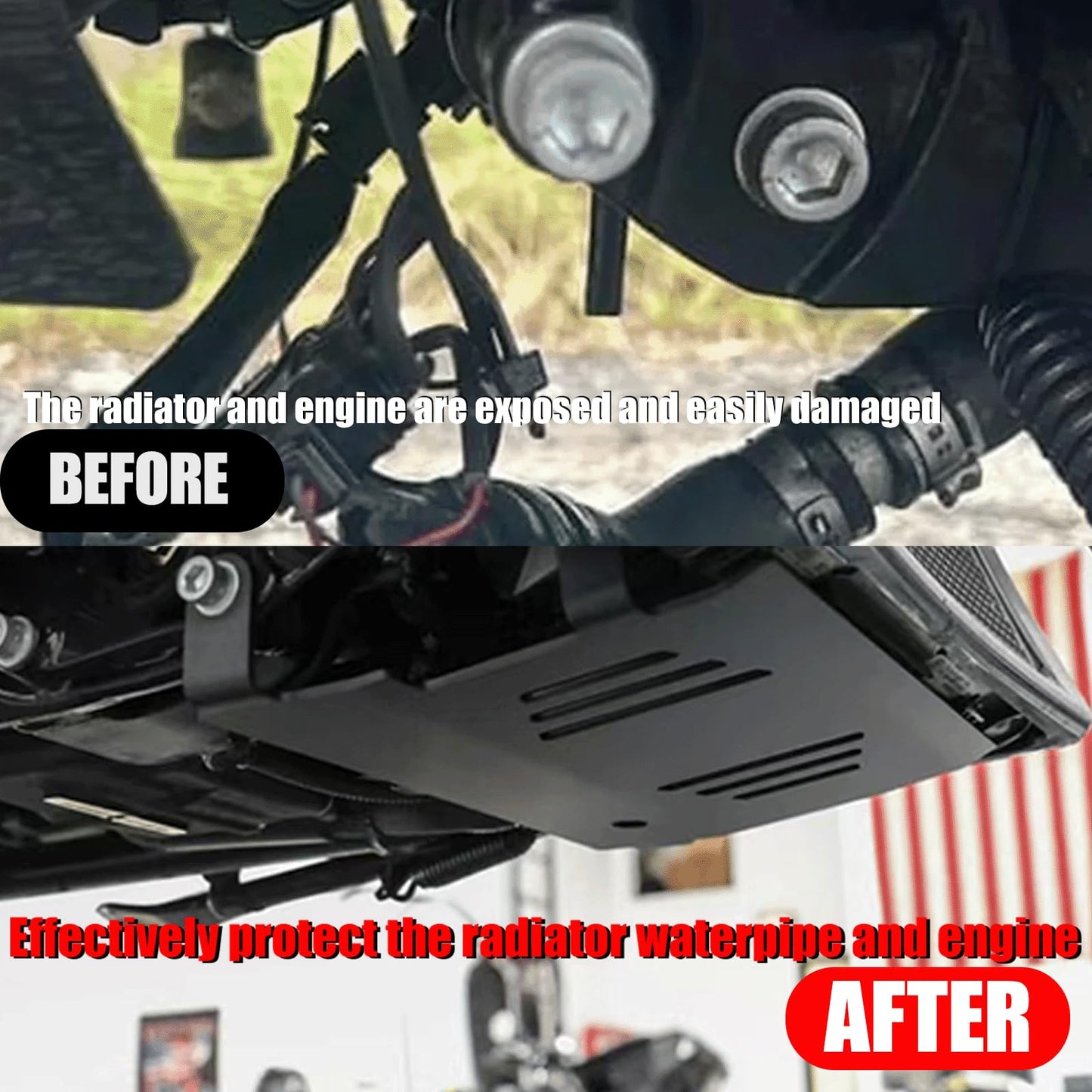 VPZMT Skid Plate Fit for Harley Touring Road Glide, CVO Road Glide, Street Glide, CVO Street Glide, Special FLHXSE Lower Engine Chassis Protection Guard 2024-UP