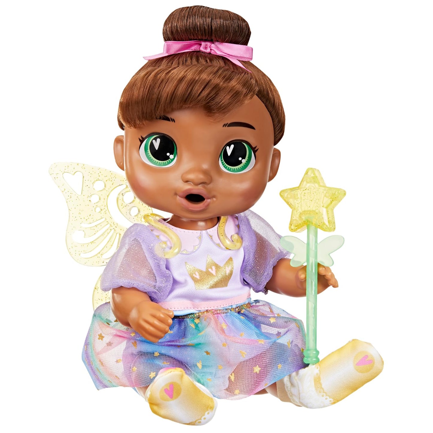Baby Alive Fairy Fashions Sophia Sparkle Doll with Clothes Accessories, Brown Hair, 11 Inches, Toys for 3 Year Old Girls and Boys & Up (Amazon Exclusive)