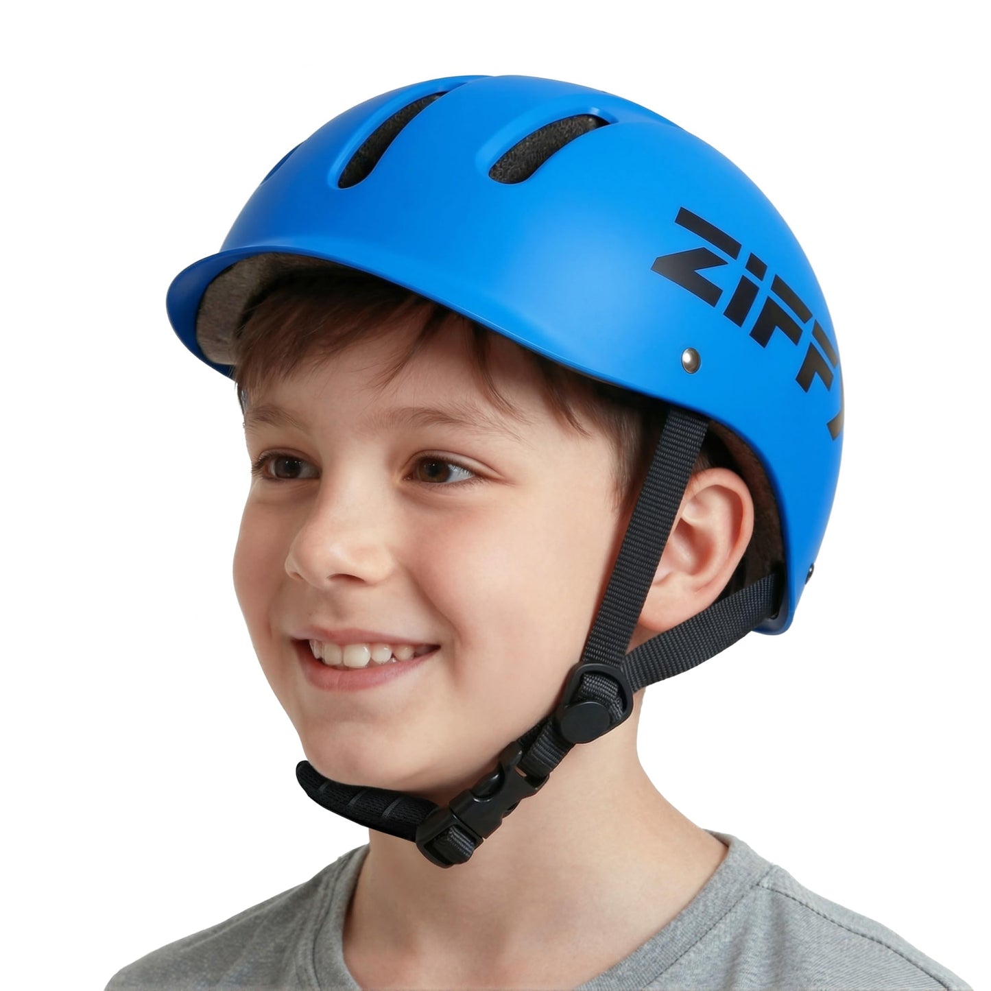 ZIFFY Youth Bike Helmets for Kids – Lightweight, Adjustable, Safety Certified Scooter Helmet for Boys & Girls with Washable Inner Lining, M, Blue