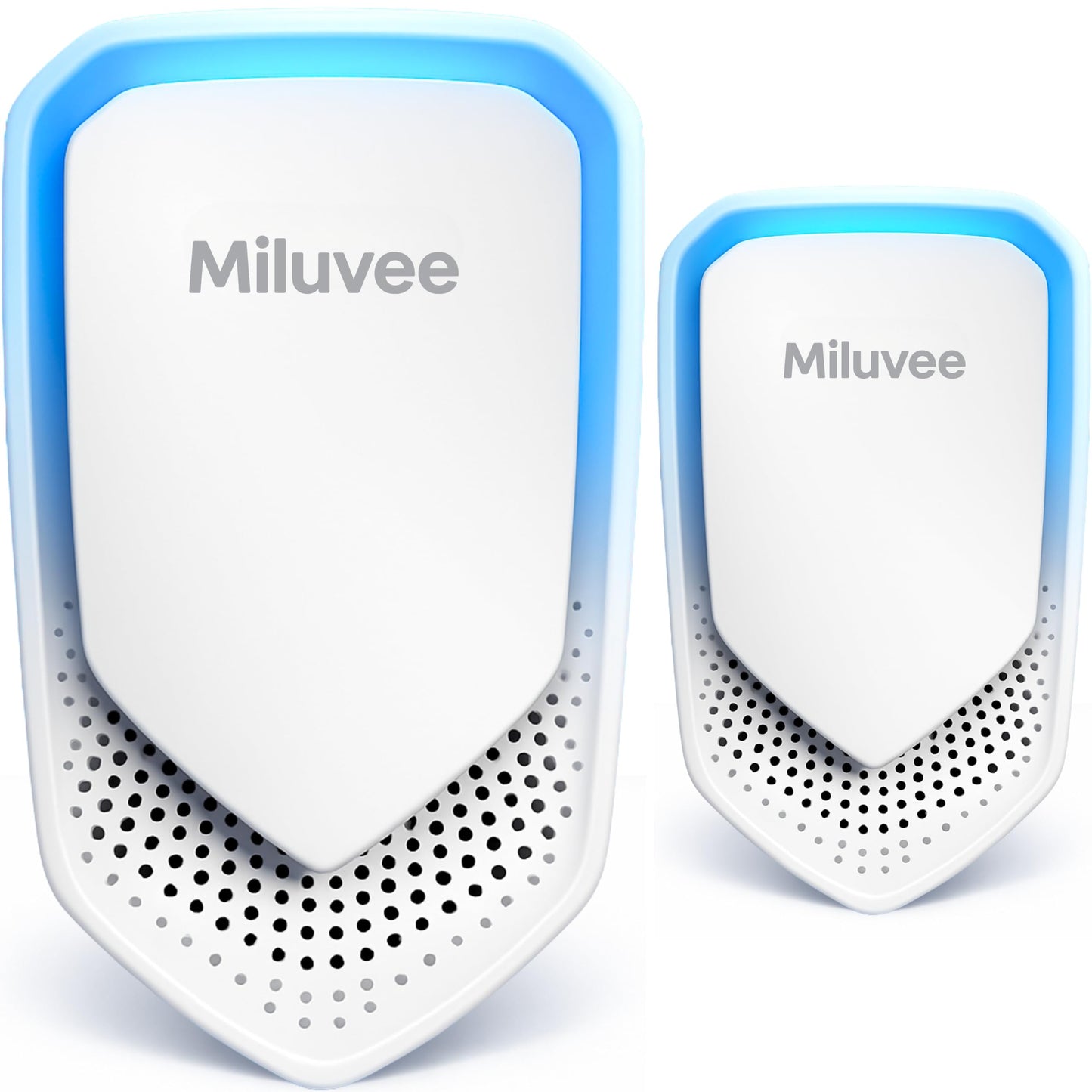 Miluvee Premium Plug In Air Ionizer (2 Pack), Negative Ion Air Purifier for Bedroom, Kitchen & Office | Air Cleaner for Smoke, Dust, Pollen, Pet Dander & Allergen, Mini Odor Eliminator & Air Freshener