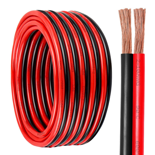 10 Gauge Wire 2 Conductors Copper Wire, 10 AWG Battery Cable Oxygen Free Copper Wire for Solar Panel, Automotive, Trailer, RV and Speaker (10 Gauge 30FT)