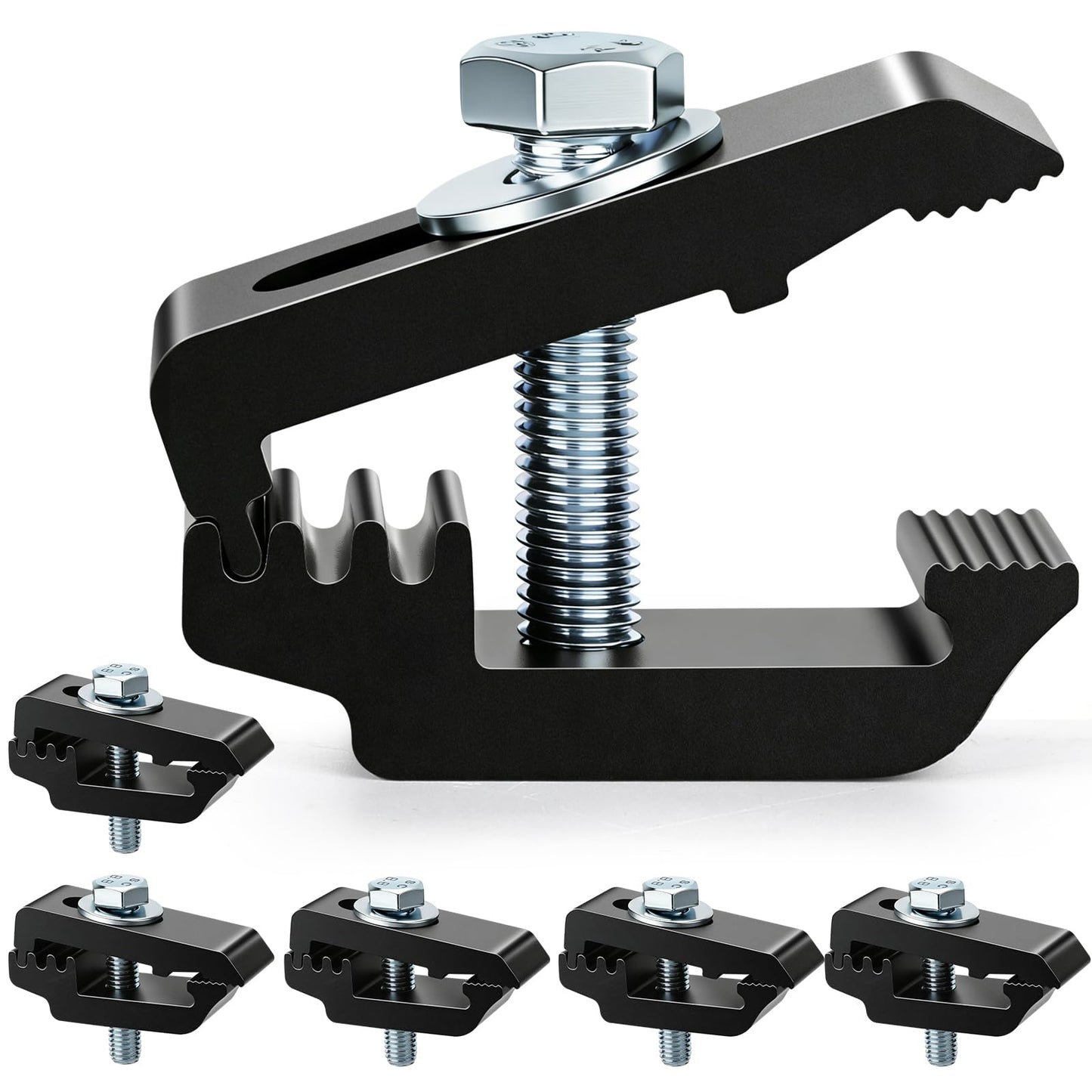 Cholila Cover Premuim Low Pro Aluminum Mounting Clamps 1112514 Truck Tonneau Cover Clamps, Tightly Fasten Bed Cover Clamps Truck Shell Replacement for Truck Bed up to 1.32in Thick - 6PCS Black