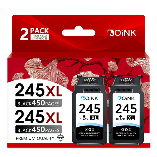 245XL Ink Cartridges Black High Yield Replacement for Canon PG-245 XL – Compatible with Pixma TR4520 TR4527 MG2522 MG2520 MX490 MX492 MG2920, 2 Black, 2 Pack