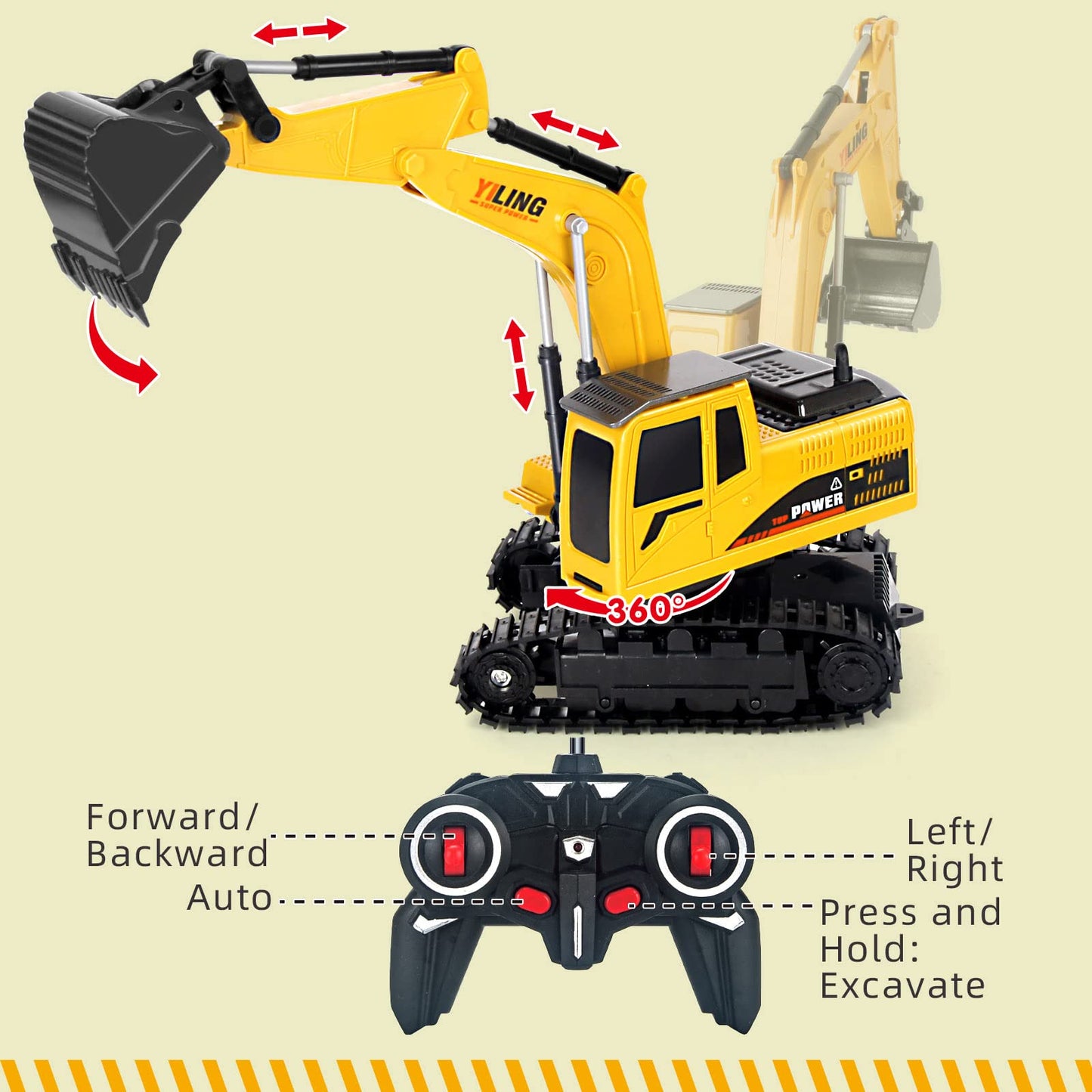 Remote Control Excavator & Dump Truck Toy for Kids(Set of 2) with Lights and Sounds,Construction Vehicles RC Trucks Toys for Boys Kids 3 4 5 6 7 8 9 10 Year