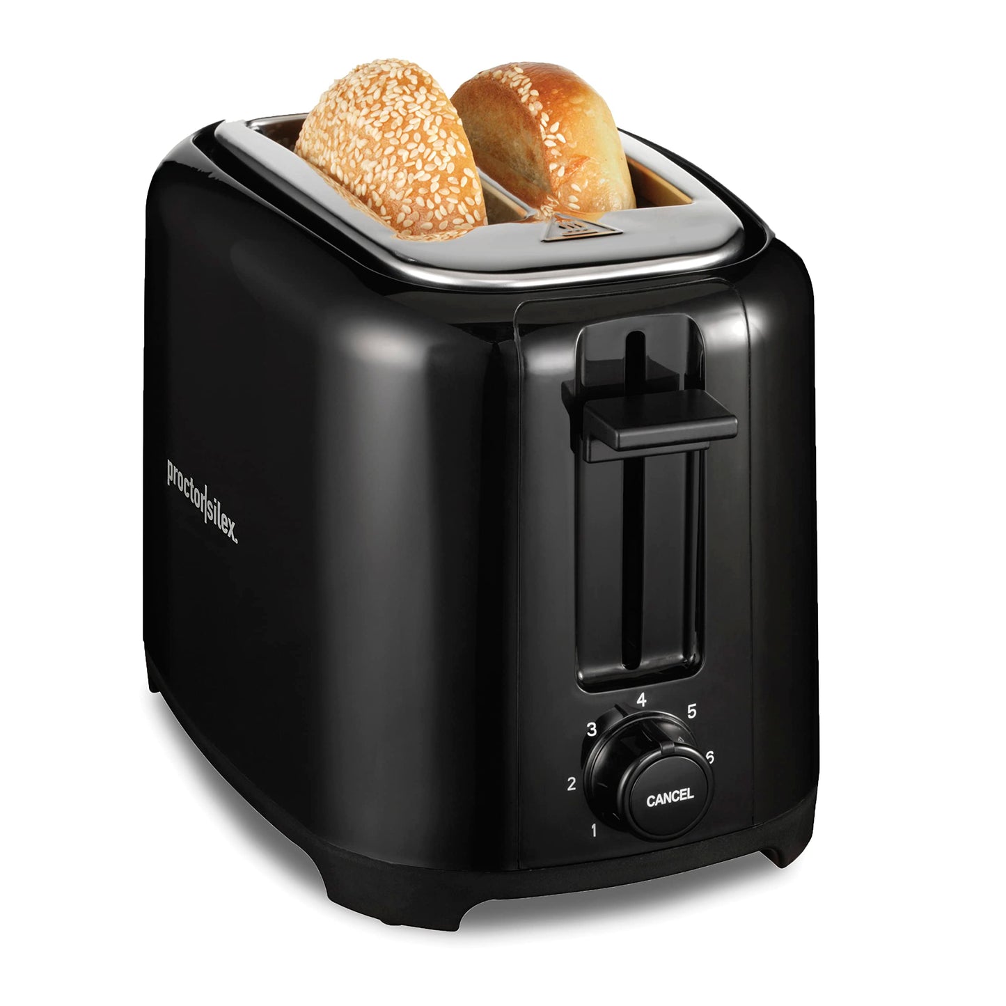 Proctor Silex 2-Slice Toaster, Black, Extra-Wide Slot Toaster with Cool-Touch Walls, Shade Selector, Toast Boost, Auto Shutoff, Cancel Button, 22305