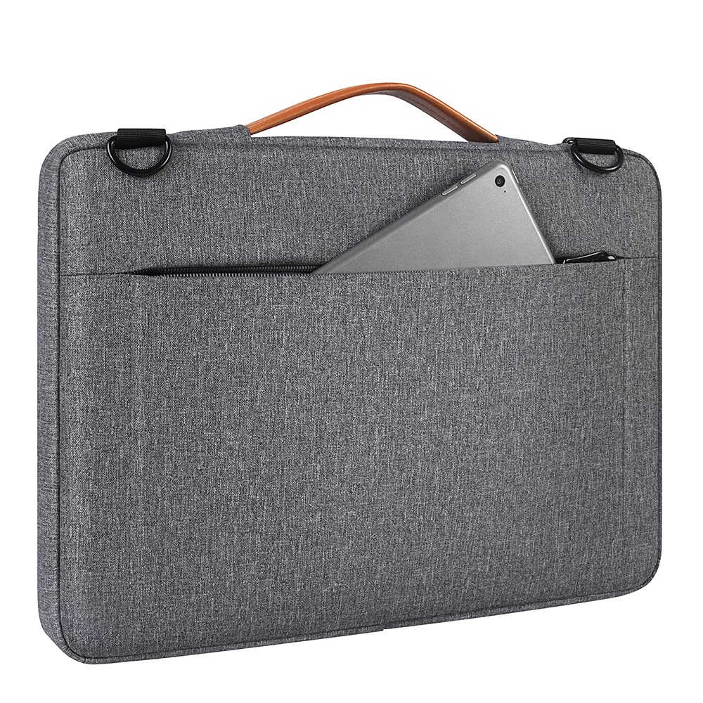 DOMISO 17-17.3 Inch Laptop Sleeve Water Resistant Business Briefcase Messenger Bag Compatible with 17.3" Dell Computer/HP Pavilion 17/ProBook 470/MSI GS73VR Stealth PRO/Lenovo/Acer/ASUS,Grey