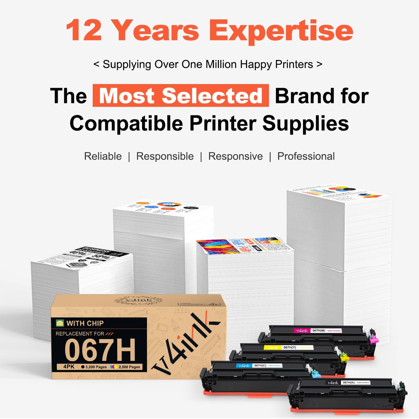 067H 067 Toner Cartridge High Capacity Compatible Replacement for Canon CRG-067H CRG067H for Canon Color imageCLASS MF656Cdw MF654Cdw MF653Cdw LBP633Cdw LBP632Cdw LBP630 MF650 Printer 4-Pack