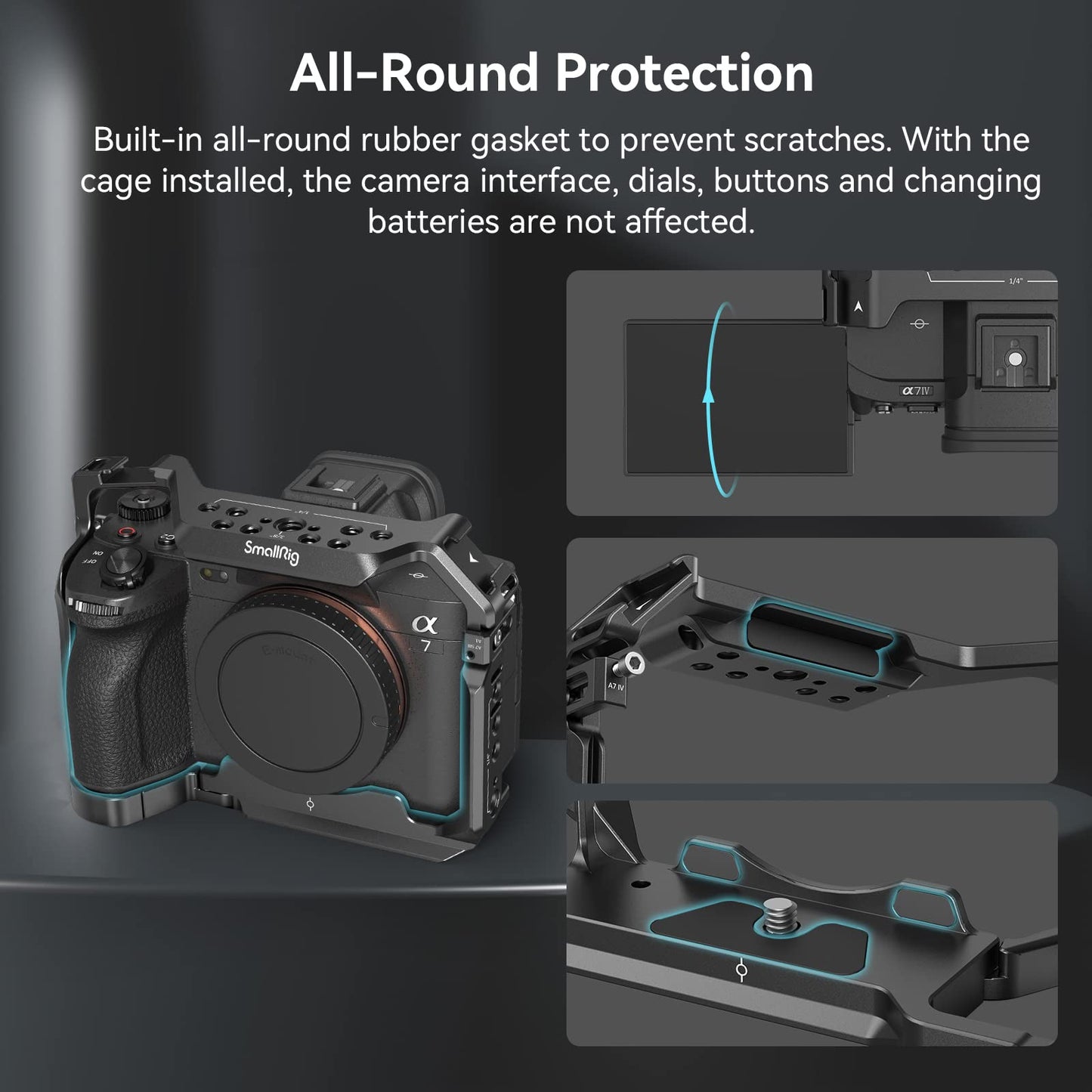 (Upgraded Version) SmallRig Full Camera Cage for Sony Alpha 7R V/Alpha 7 IV/Alpha 7S III/Alpha 1 / Alpha 7R IV - 3667B