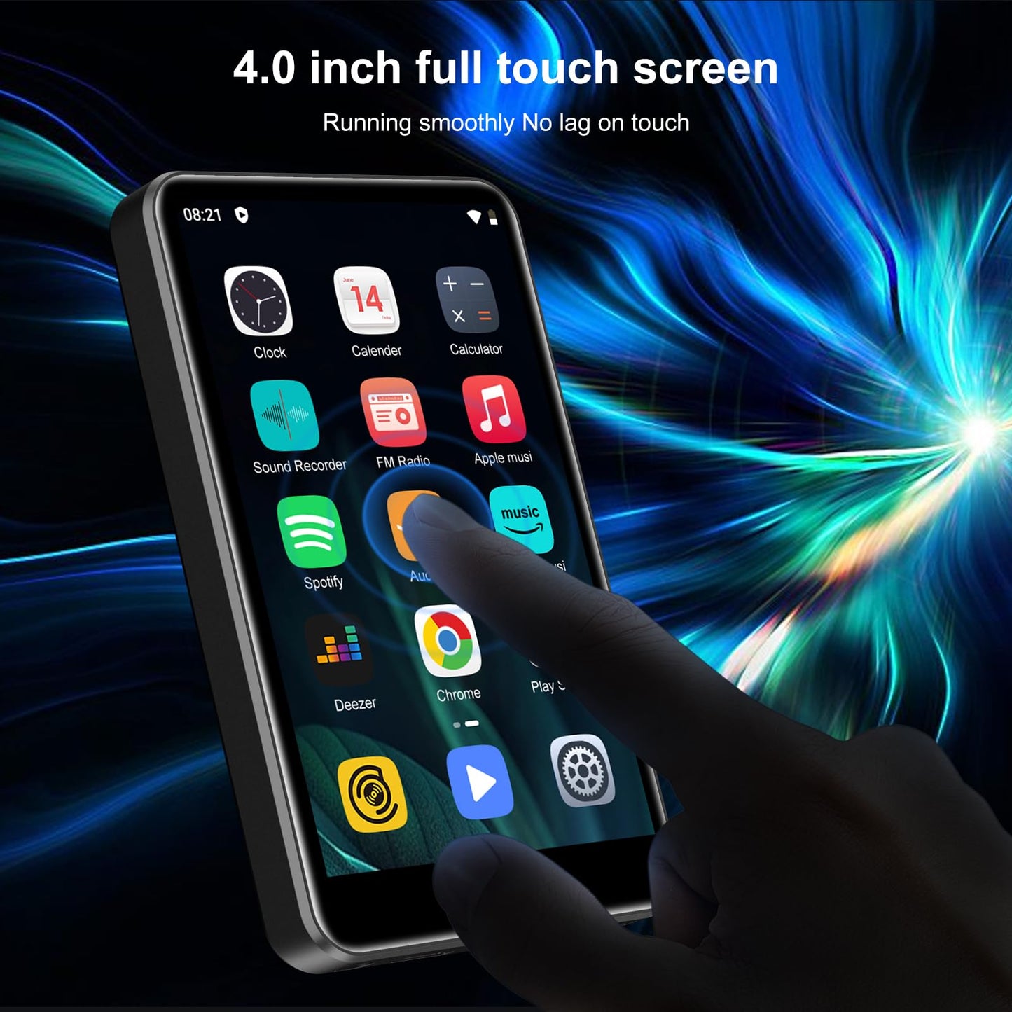 80GB MP3 Player with Bluetooth and WiFi, 4" Touchscreen MP3 MP4 Player with and Speaker, Spotify Music Player with Audible, Amazon Player, MP4&MP3 Player up to 1TB (Black)