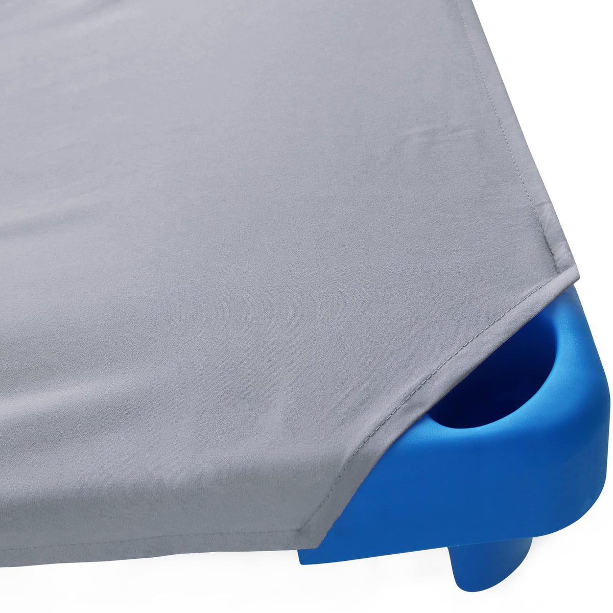 Biloban Standard Size Daycare/Pre-School Cot Sheet 10 Pack, 23" x 51", Children’s Naptime Cot Sheet, White, Breathable Microfiber Nap Sheet, Grey