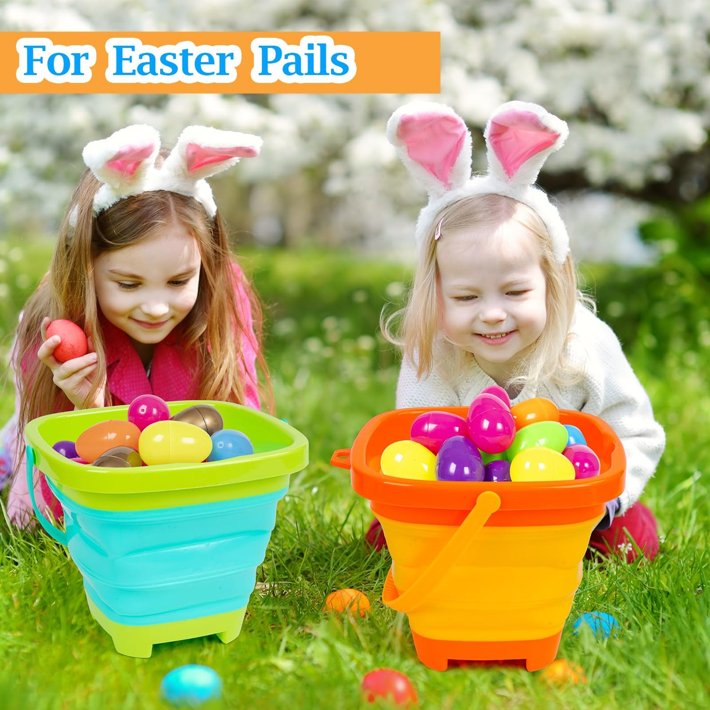 Collapsible Beach Bucket Kids Sandbox Toy 3 PCS Silicone Pail Set with Sand Molds, Shovel, Rake, Mesh Storage Bag for Toddlers Boys Girls Beach Essentials for Family Outdoor Travel Toy Age 3-10