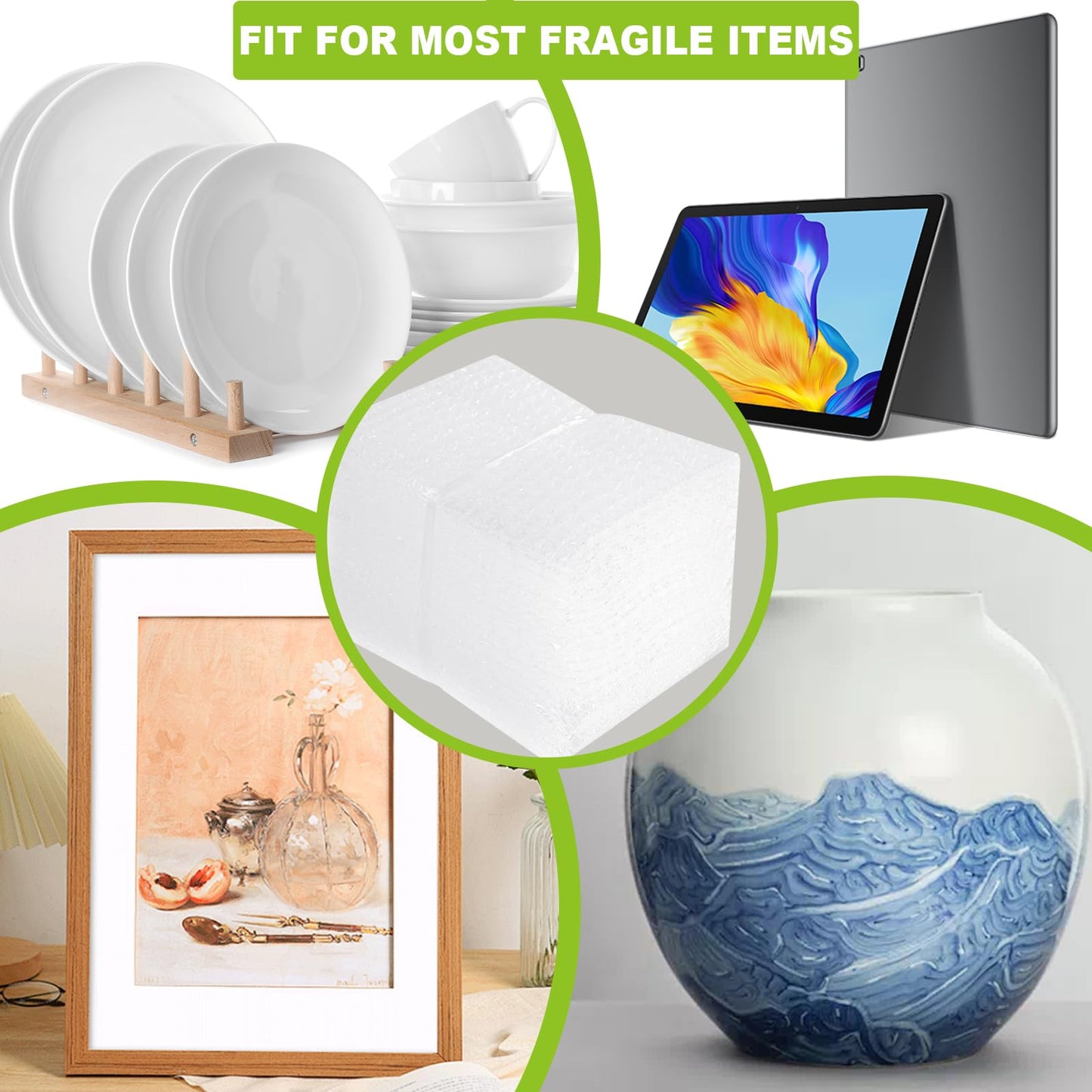 50 Pcs Bubble Pouch Wraps, 8''x12'' Clear Bubble Out Bags for Packing, Double Walled Cushioning Bags for Shipping, Storage and Moving(Not Self-Seal)