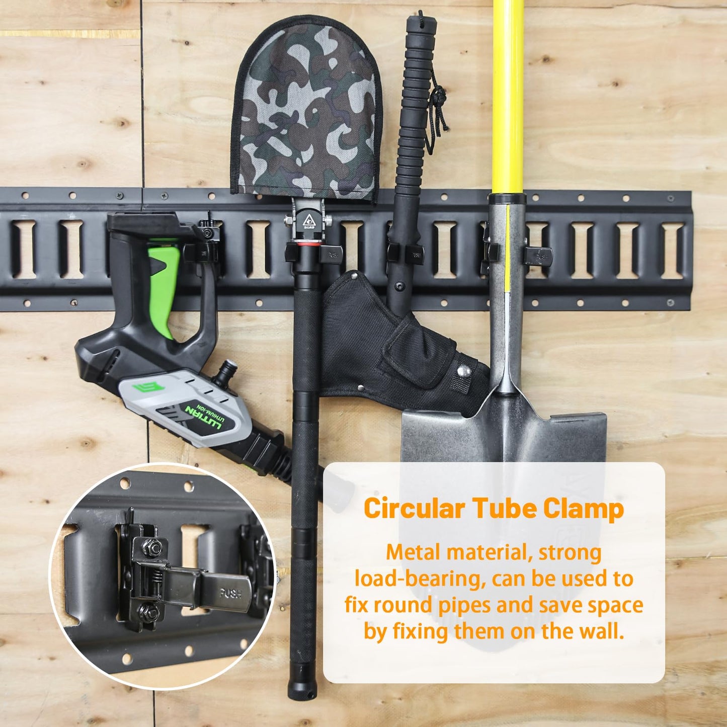 E-Track Tool Holders, E Track Accessories Large Opening for Enclosed Trailer to Keep Shovels, Rakes, Broom E Track Tool Holder Hanger for Trailer Accessories（4 PCS）