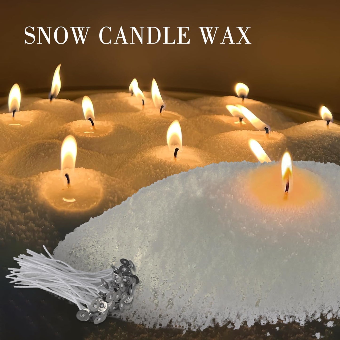 10 lb Natural Pearl Wax Sand DIY Set with 100 Wicks, Reusable, Continuous Burning, Unscented Candle Powder, Designed for Handmade Candles, Wedding Celebrations and Party Decorations.