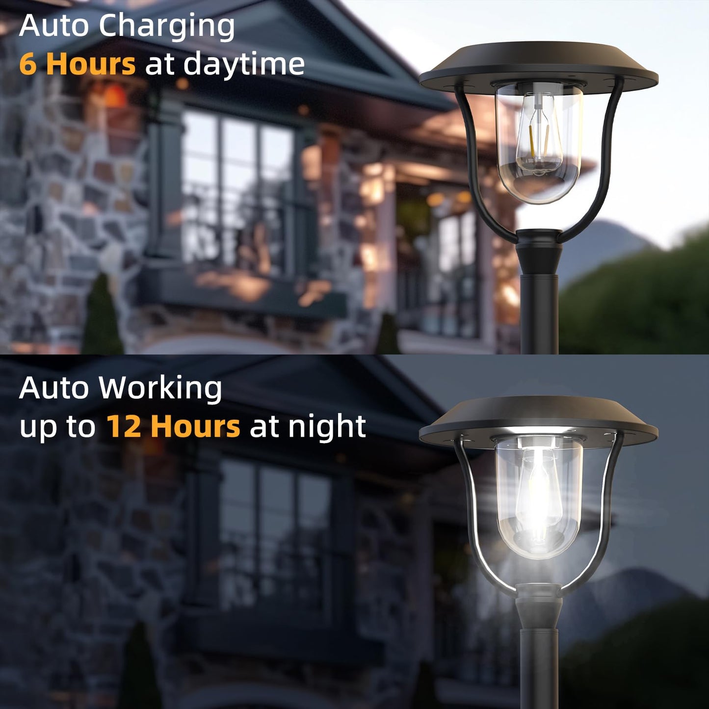 75" Solar Lamp Post Light with Planter, 100 Lumens Waterproof Aluminum Solar Outdoor Light, Auto On/Off Lamp Post for Garden Yard Patio Outdoor Space Decor - Cool White 6000K