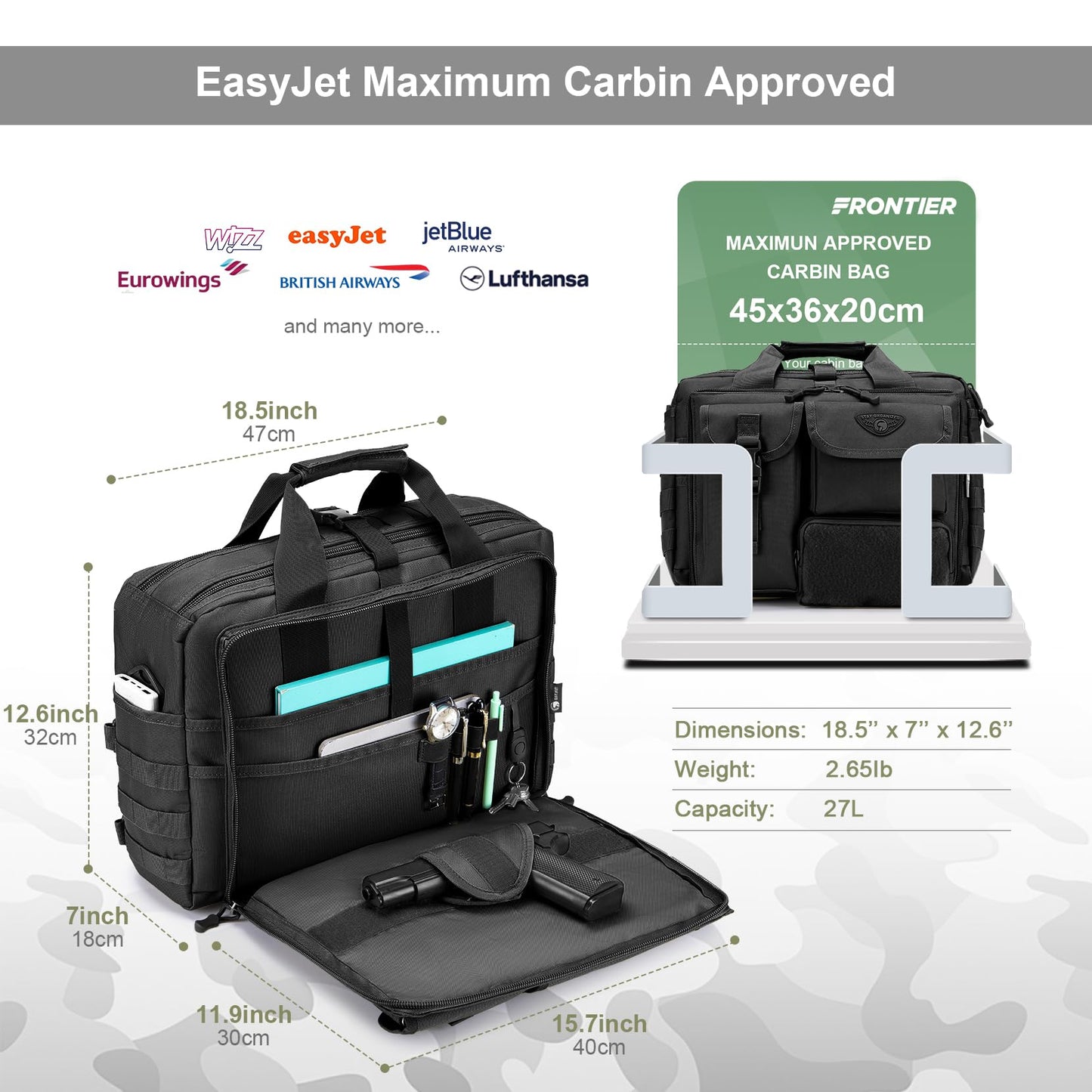 Stypos Tactical Messenger Bag, Tactical Briefcase for Man Military Laptop Bag Messenger Shoulder Bag