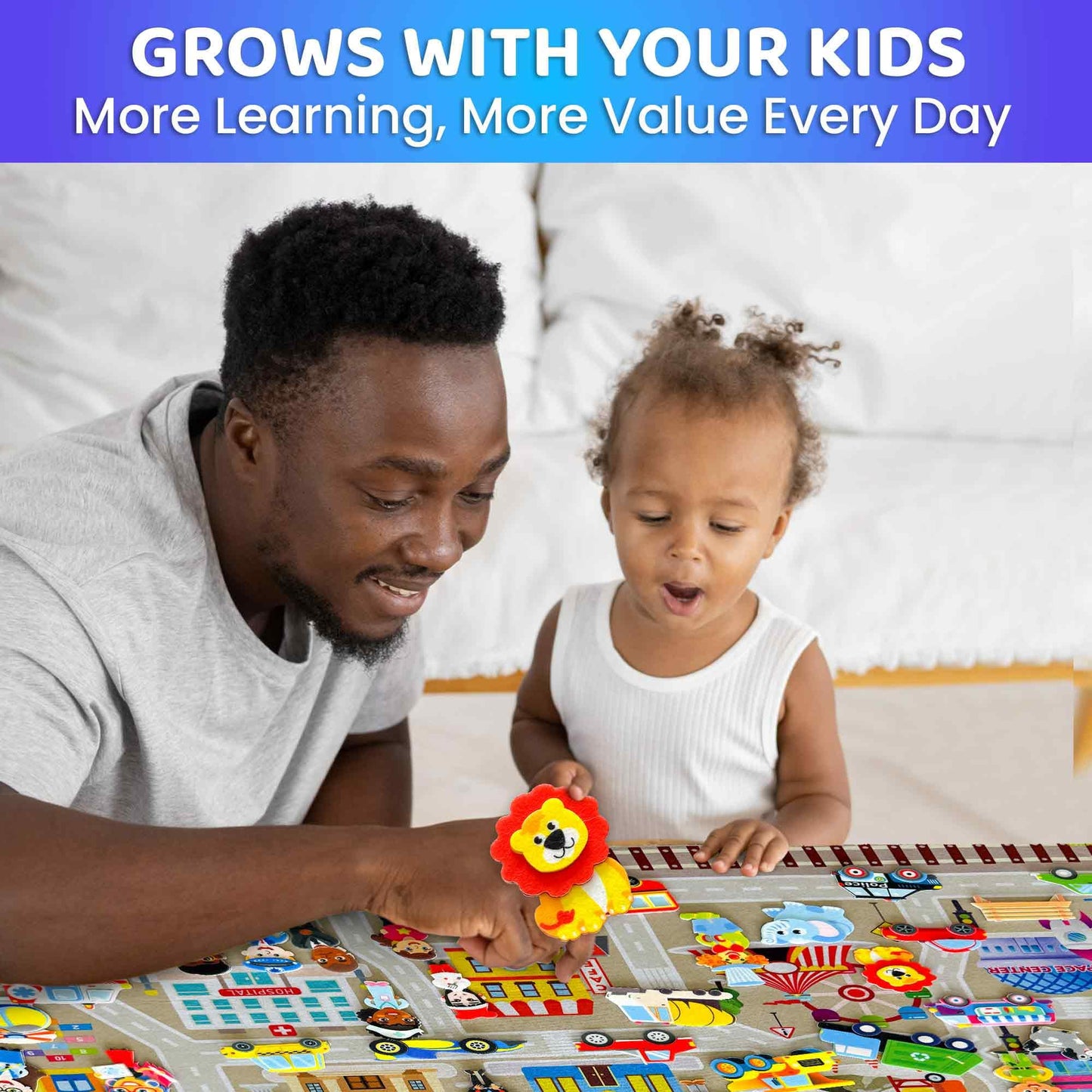 QUOKKA City Felt Board for Kids 3-5 Years Old - Social Emotional Preschool Learning Activities for Ages 3-4 - Educational Flannel Toy for Toddlers 3 - Emotion Skills Speech Therapy Gift