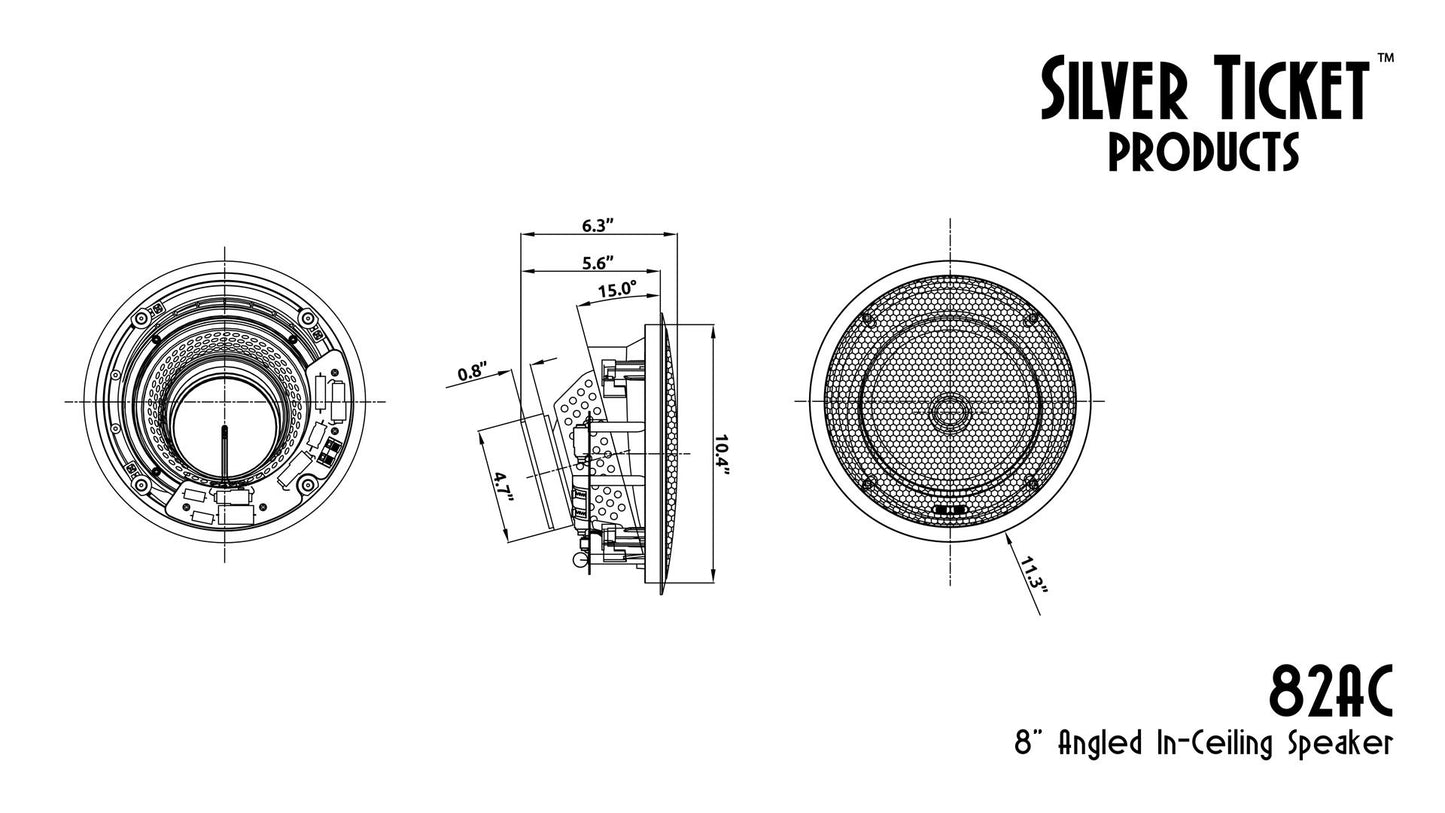 652C Silver Ticket in-Ceiling Speaker with Pivoting Tweeter (6.5 Inch in-Ceiling) 9.5 inch Overall Size