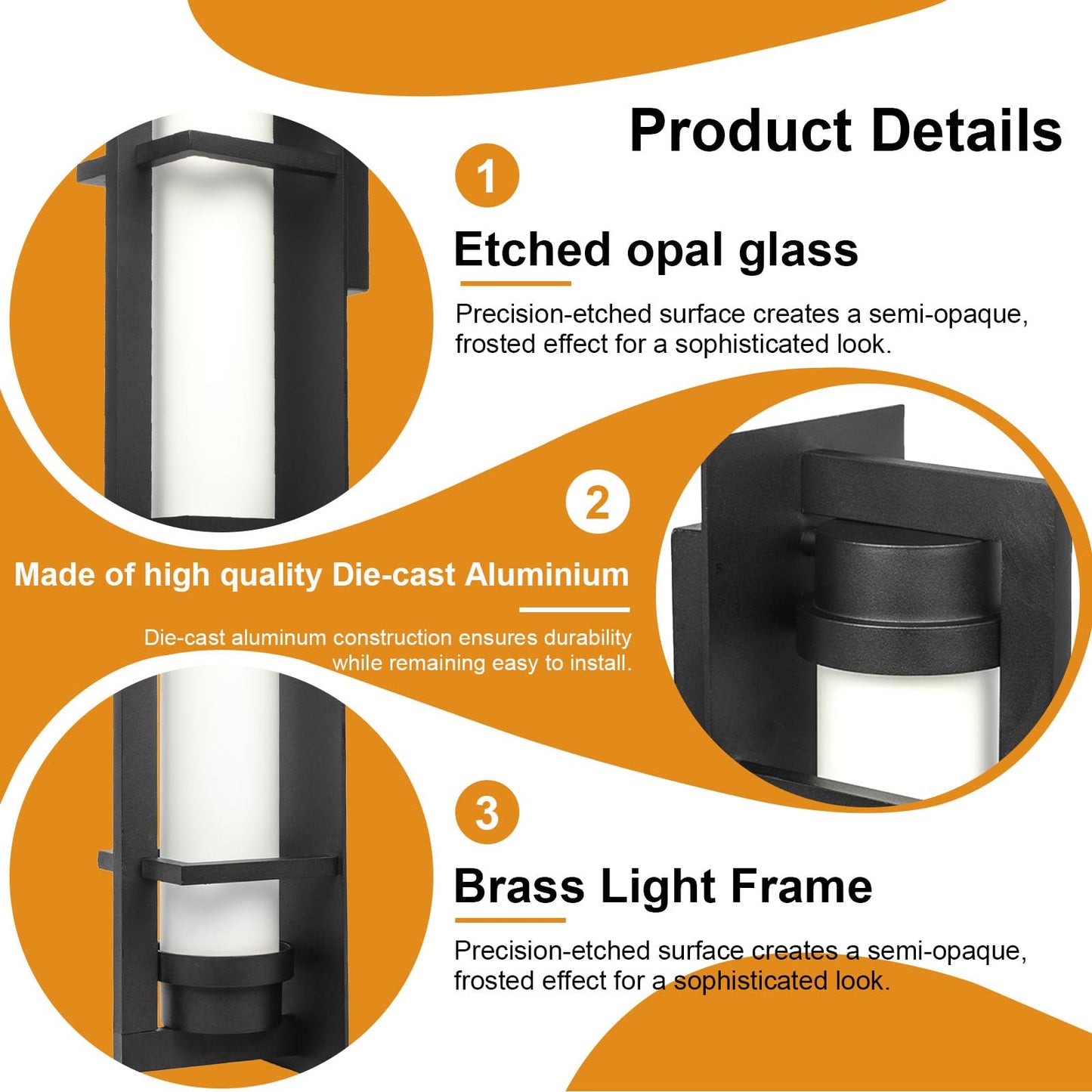 ALVIME Outdoor Wall Light, Exterior Wall Sconce, Outside Wall Light Fixtures, Exterior Wall Mount Lanterns for Porch Garage Patio Doorway Entryway House -1 Pack