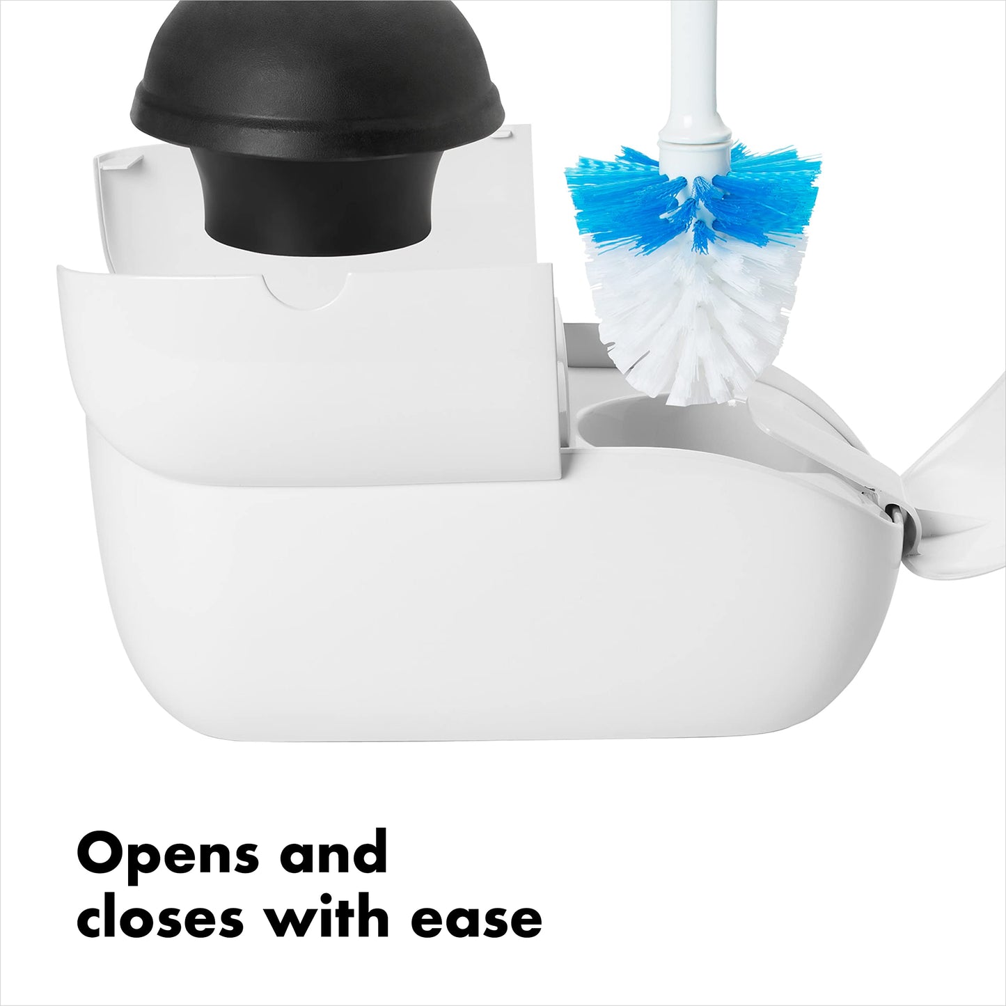 OXO Good Grips Hideaway Toilet Brush and Plunger Combination Set, White