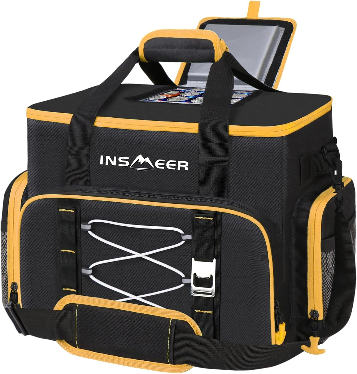INSMEER 55 Cans/45L Large Soft Side Cooler with Hard-Bottom 100% Leak-Proof/Portable/Insulated/Collapsible Lunch Cooler Bag/glaciere for Camping,Beach,Picnic,Grocery Shopping,Road Trip