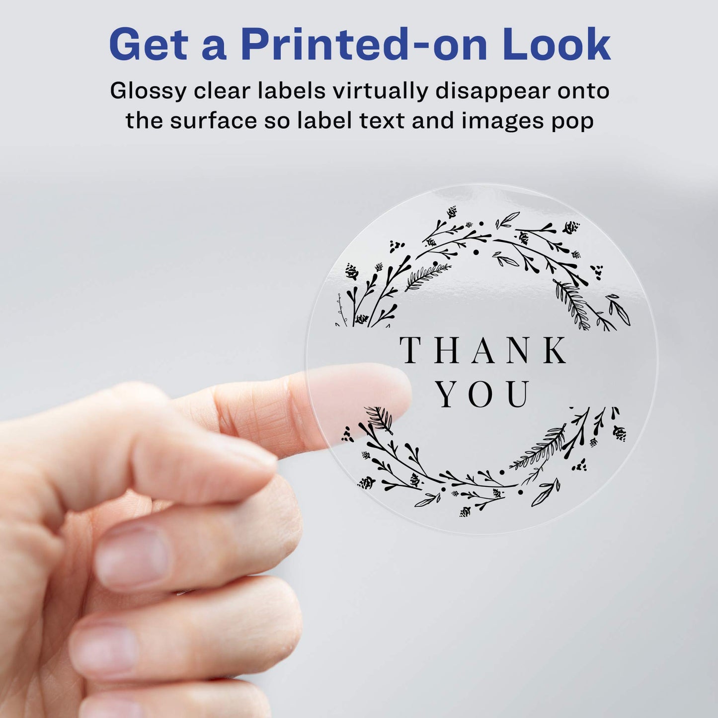 Glossy Clear Print-to-the-Edge Easy Peel Round Labels