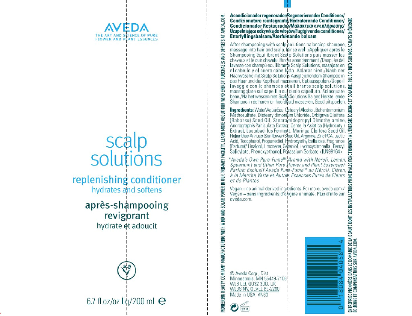 Aveda Scalp Solutions Replenishing Conditioner | Hydrates Hair & Scalp | for All Hair Types | Babassu & Moringa Oil | 98% Naturally Derived*, 200ml